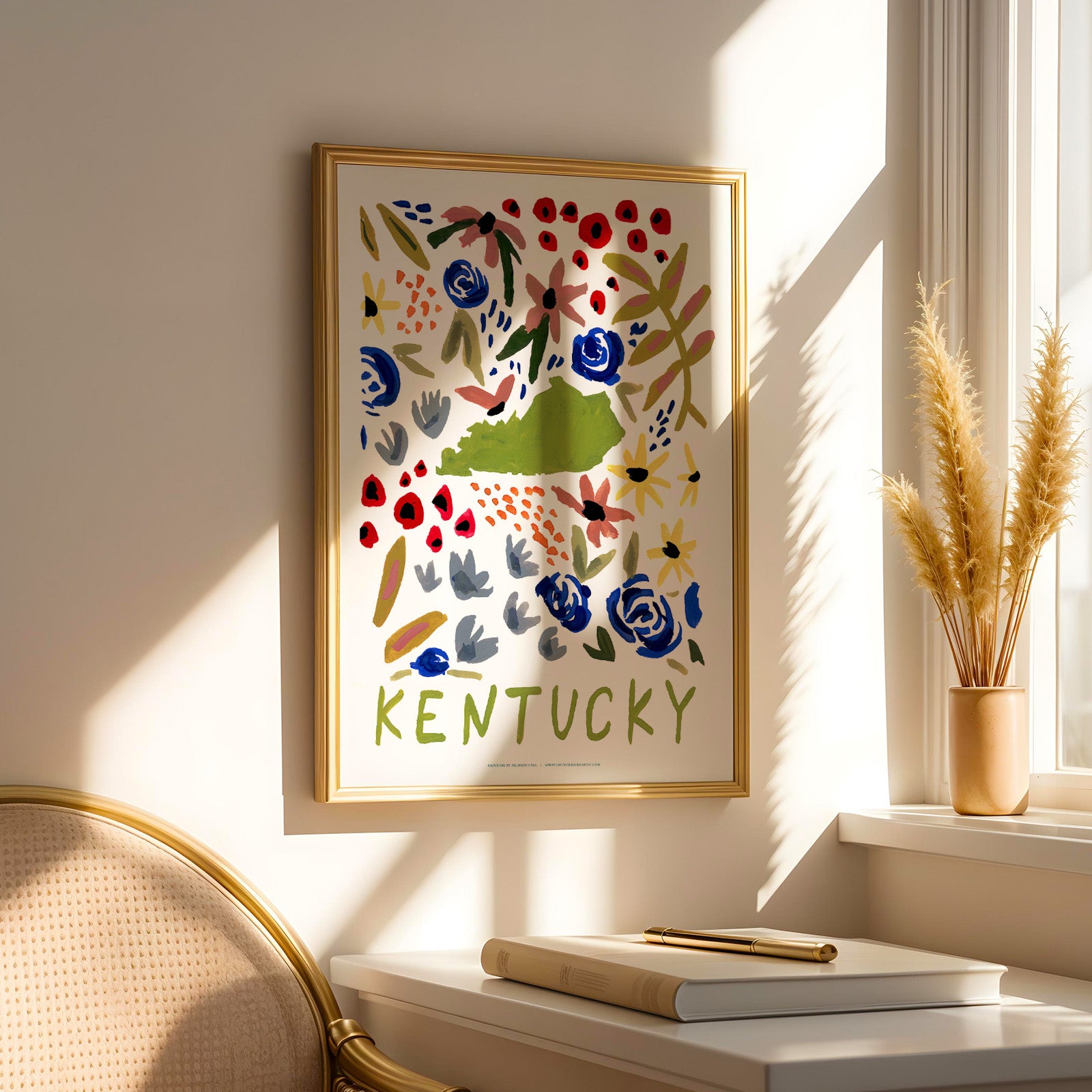 Kentucky American Gouache Print