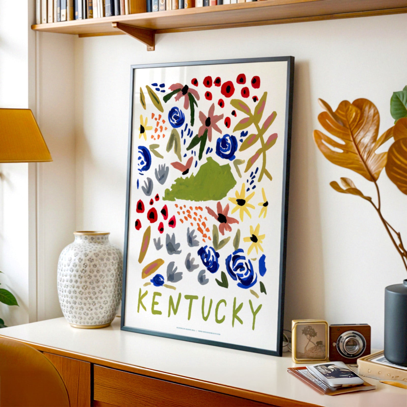 Kentucky American Gouache Print