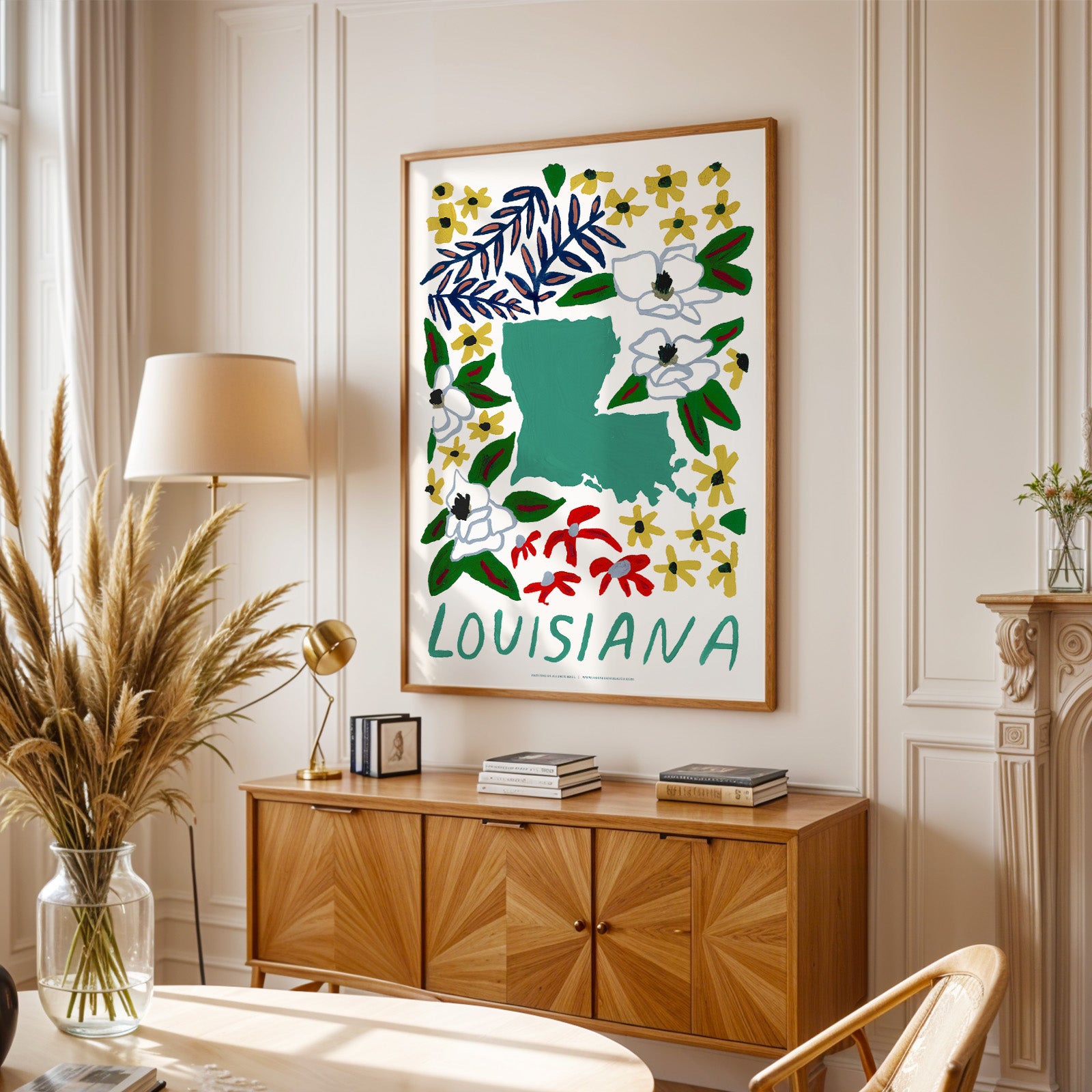 Louisiana American Gouache Print