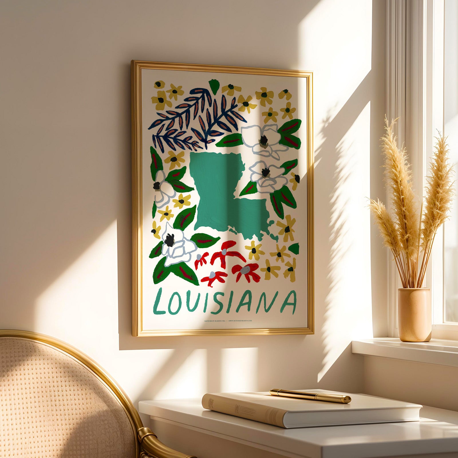 Louisiana American Gouache Print