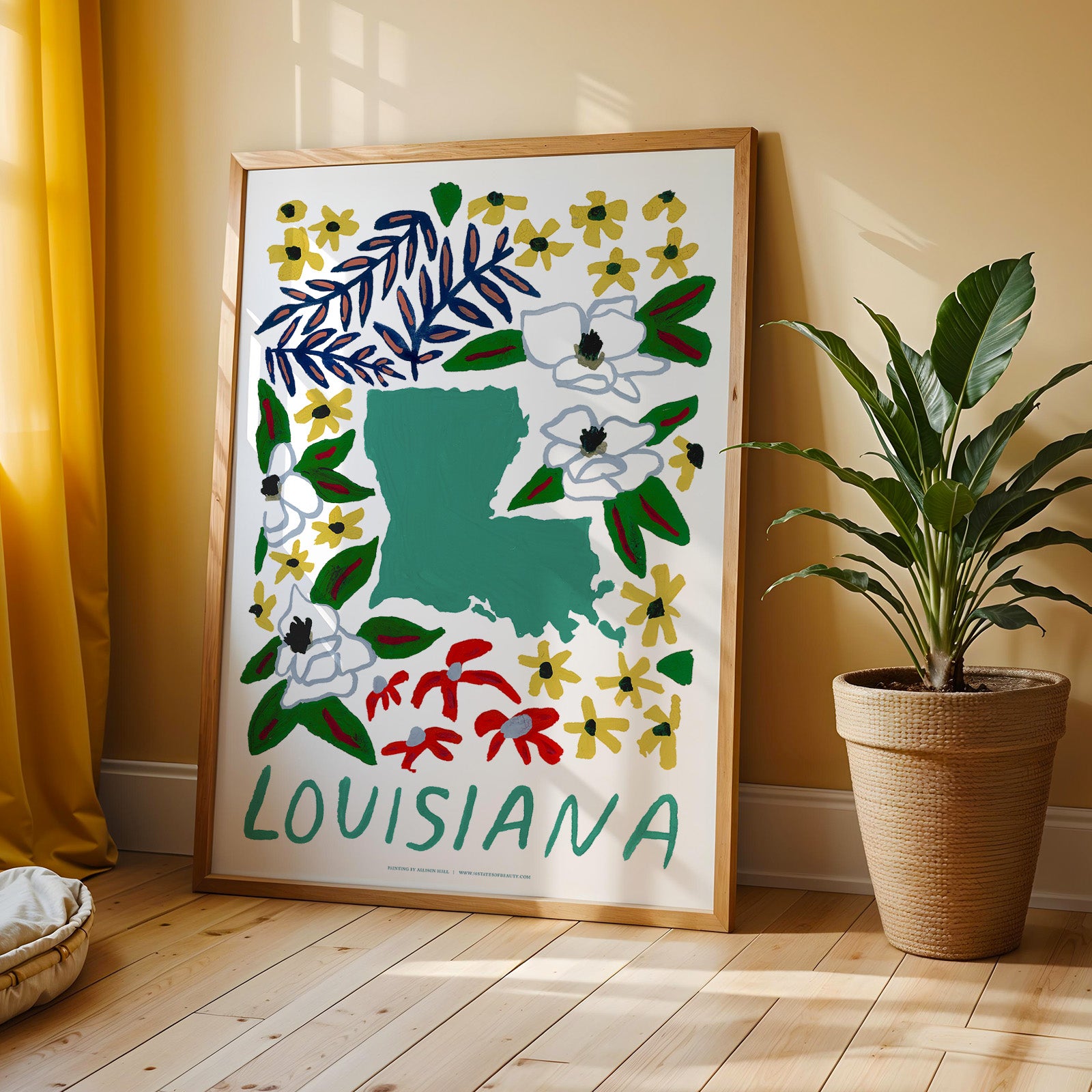 Louisiana American Gouache Print