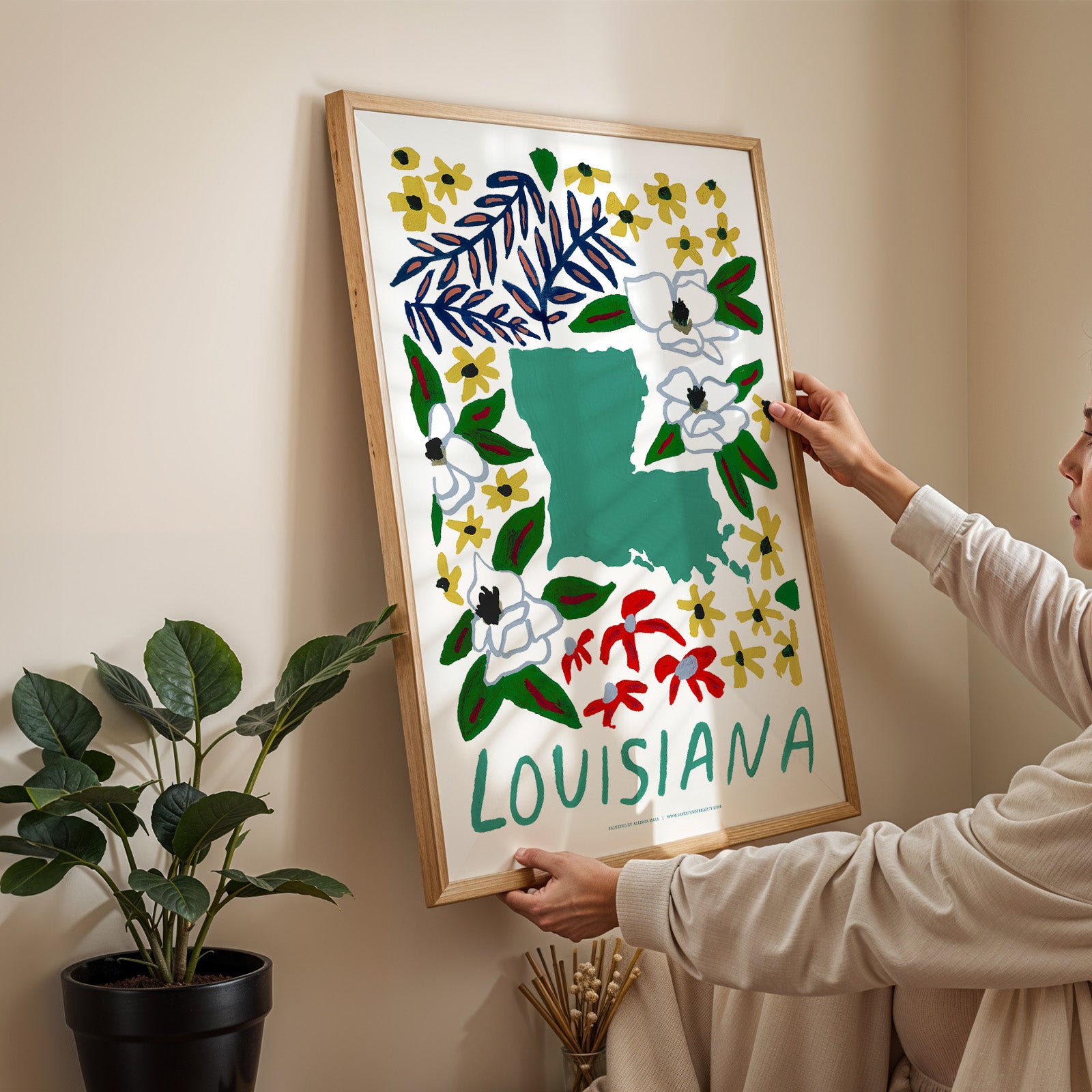 Louisiana American Gouache Print