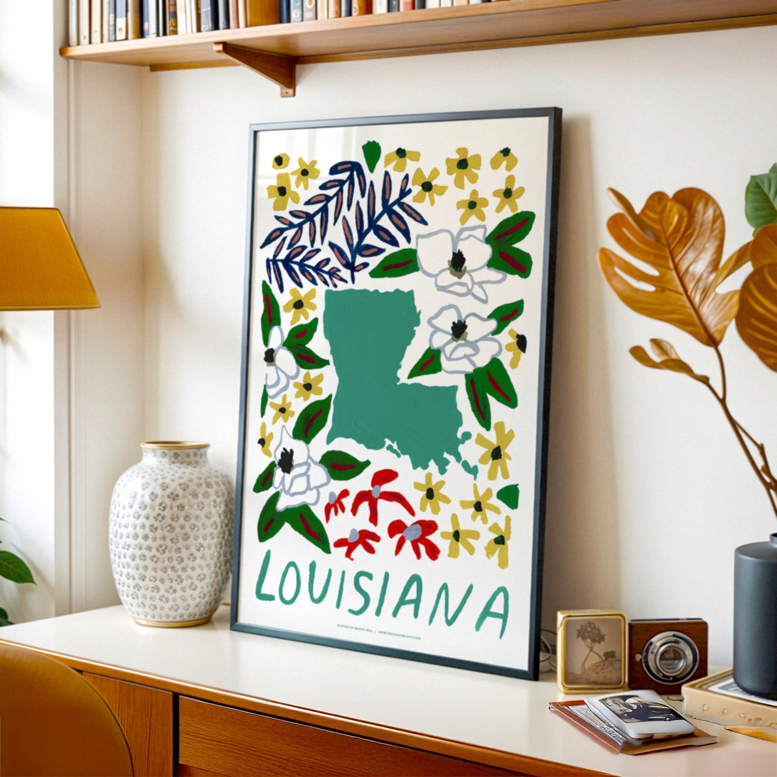 Louisiana American Gouache Print