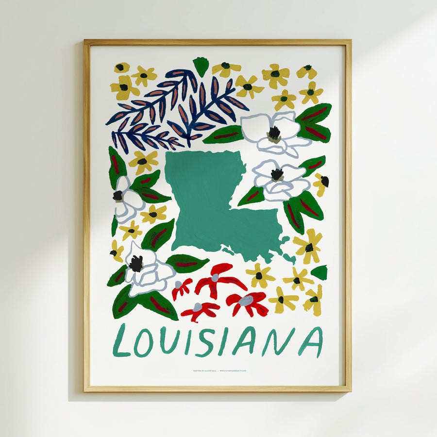 Louisiana American Gouache Print