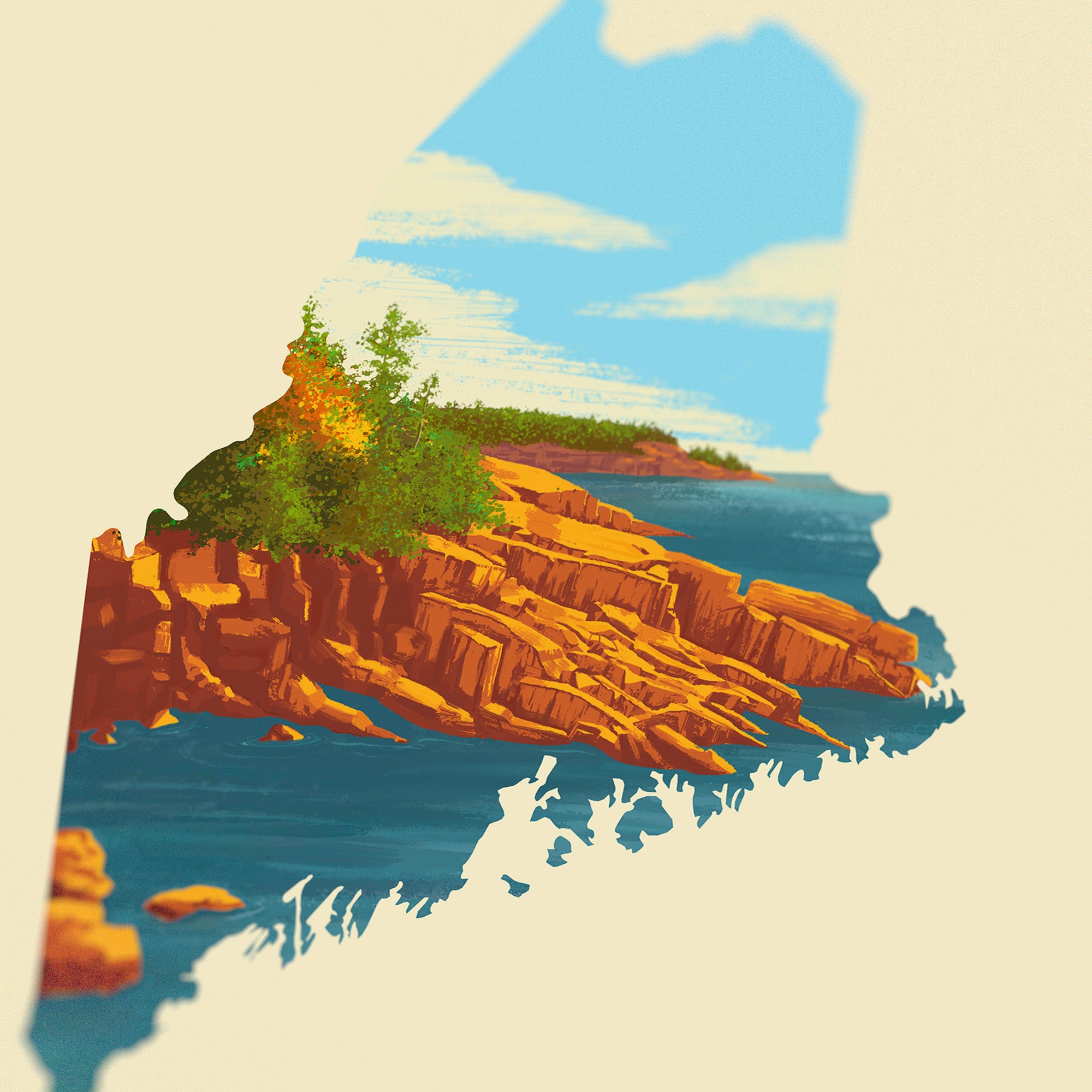 Maine Print Set, Maine Art Set, Acadia National Park