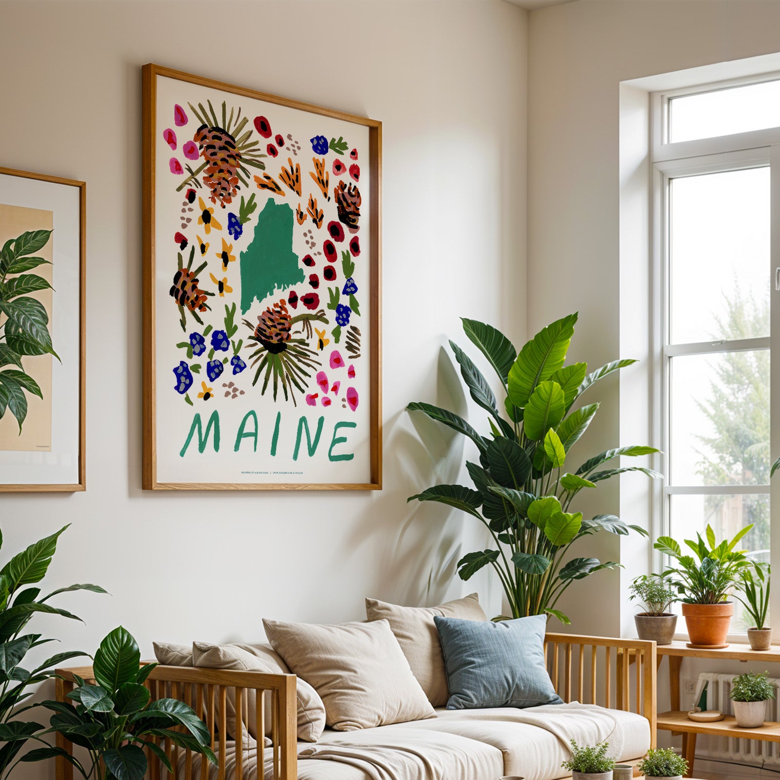 Maine American Gouache Print