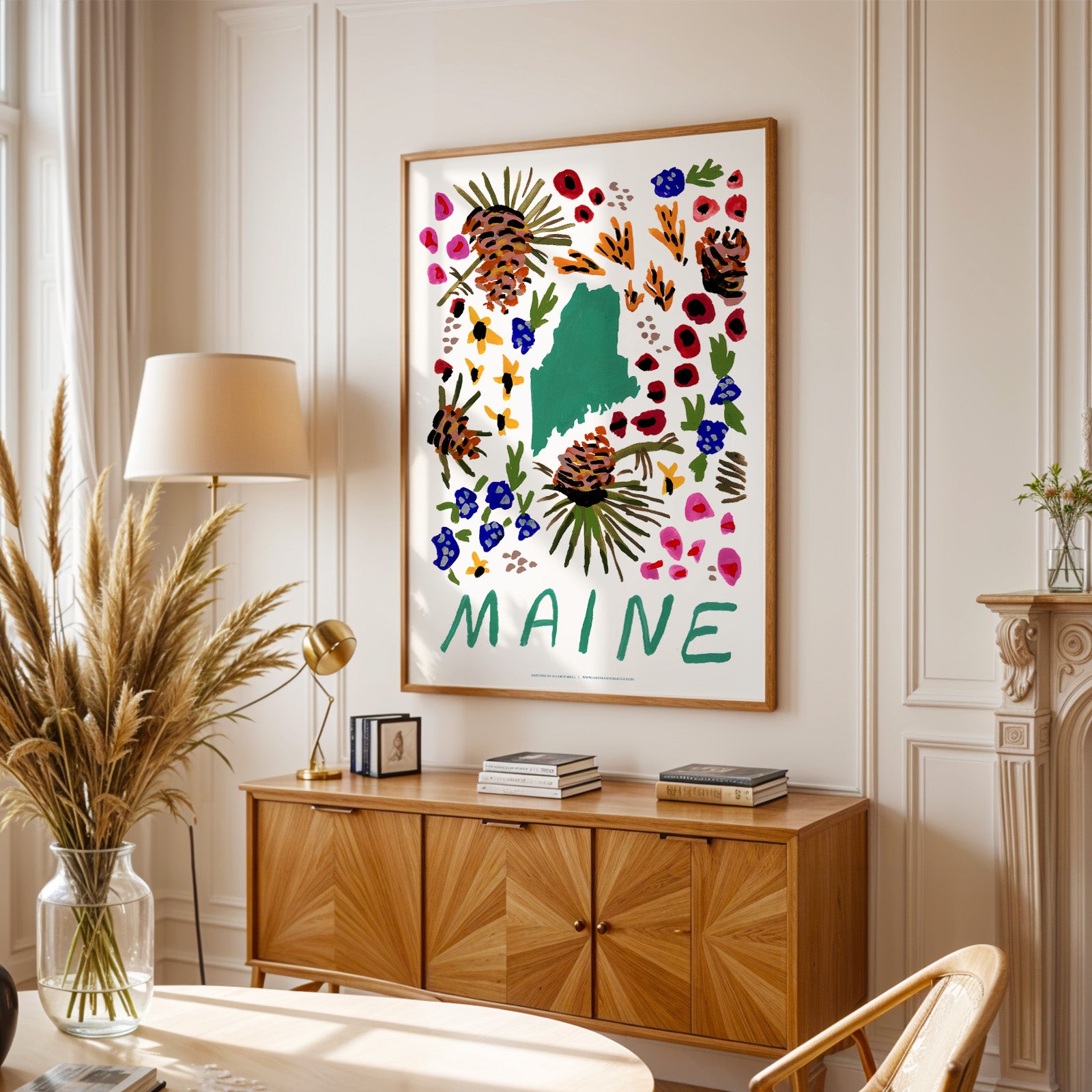 Maine American Gouache Print