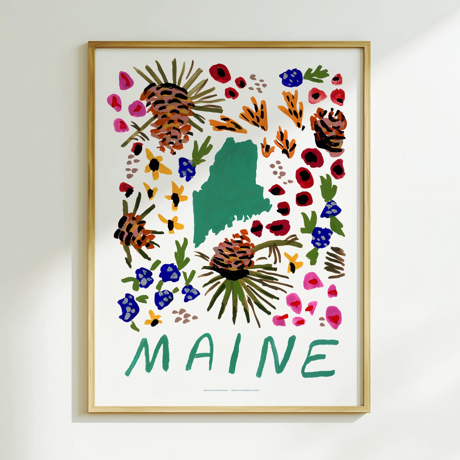 Maine American Gouache Print
