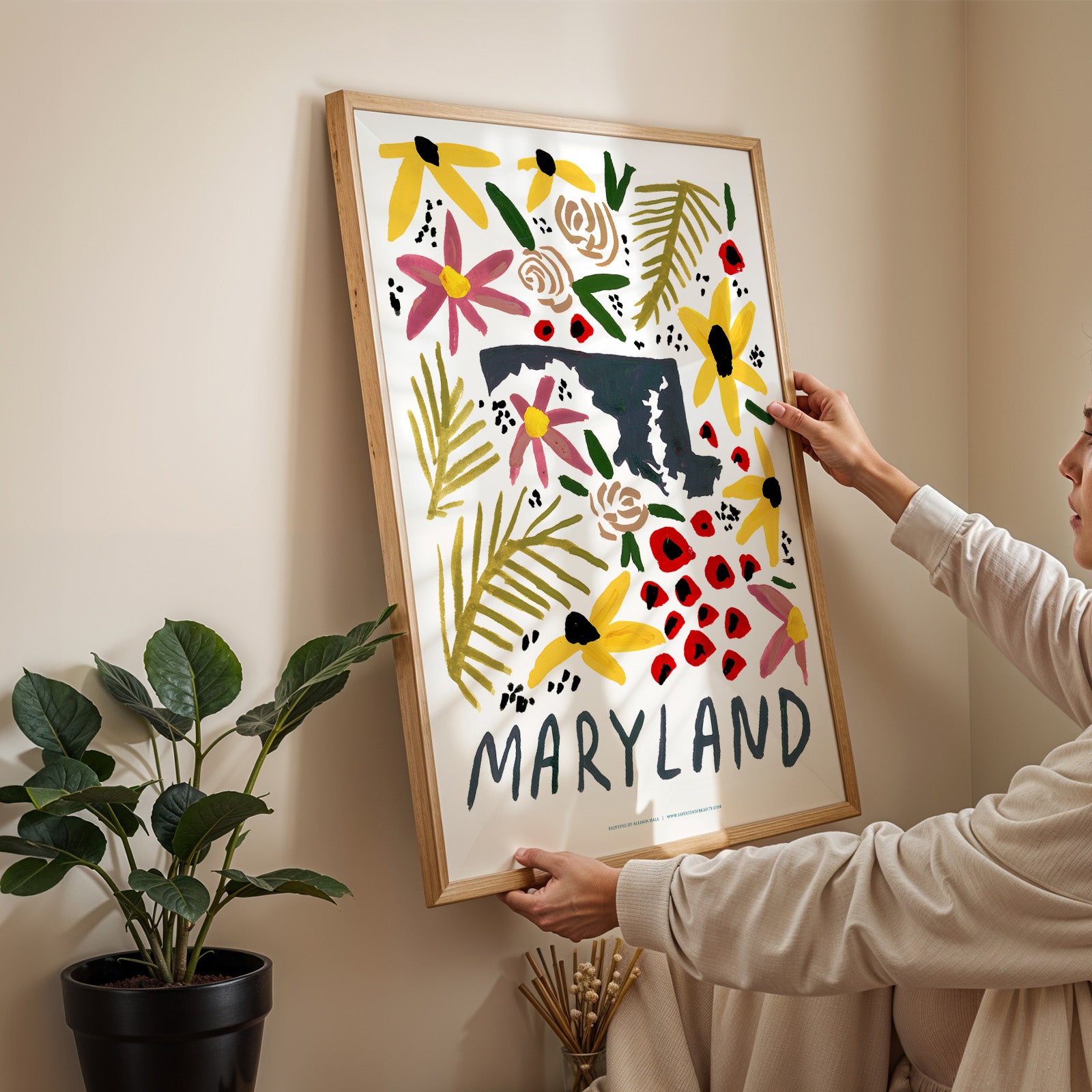 Maryland American Gouache Print
