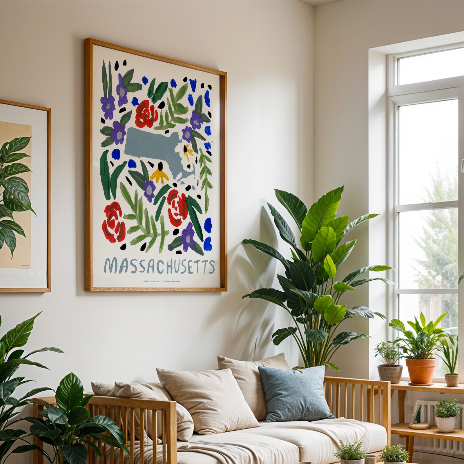 Massachusetts American Gouache Print