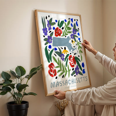 Massachusetts American Gouache Print