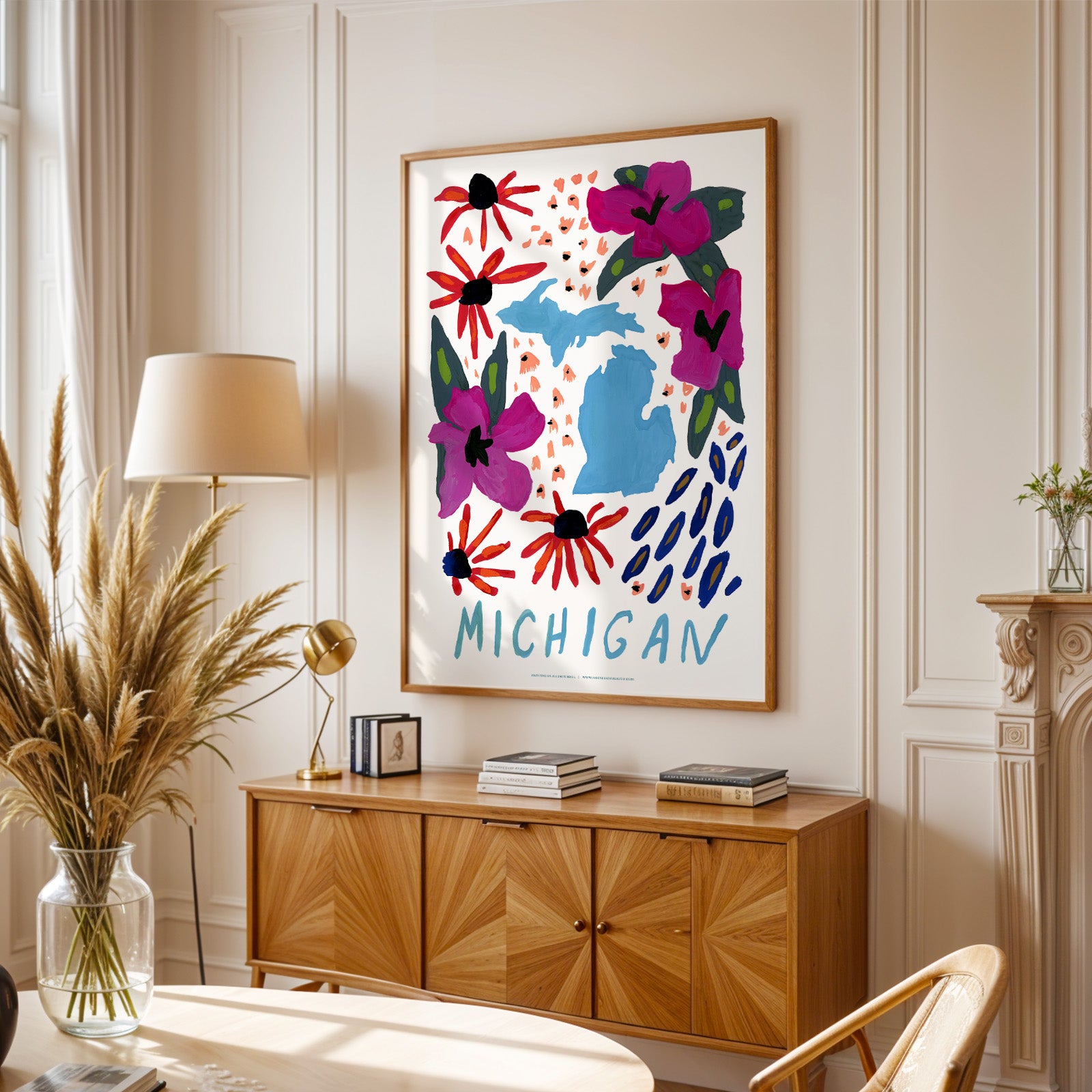 Michigan American Gouache Print