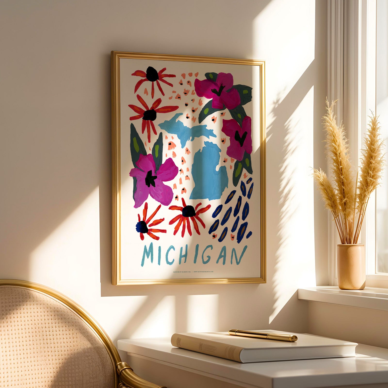 Michigan American Gouache Print