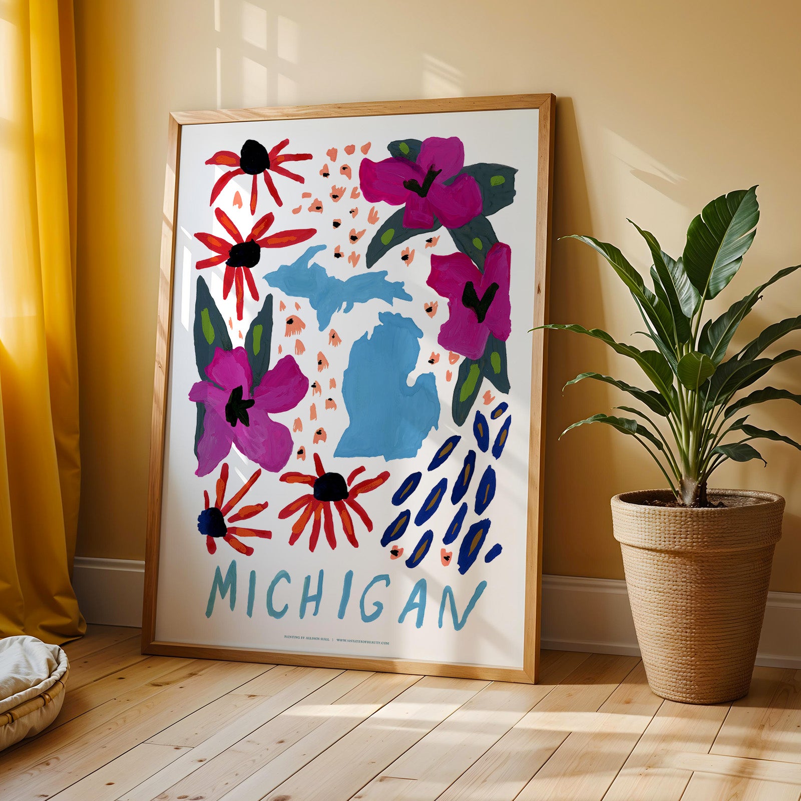 Michigan American Gouache Print
