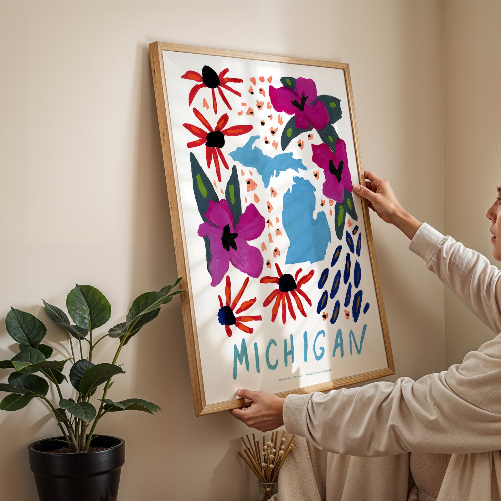 Michigan American Gouache Print