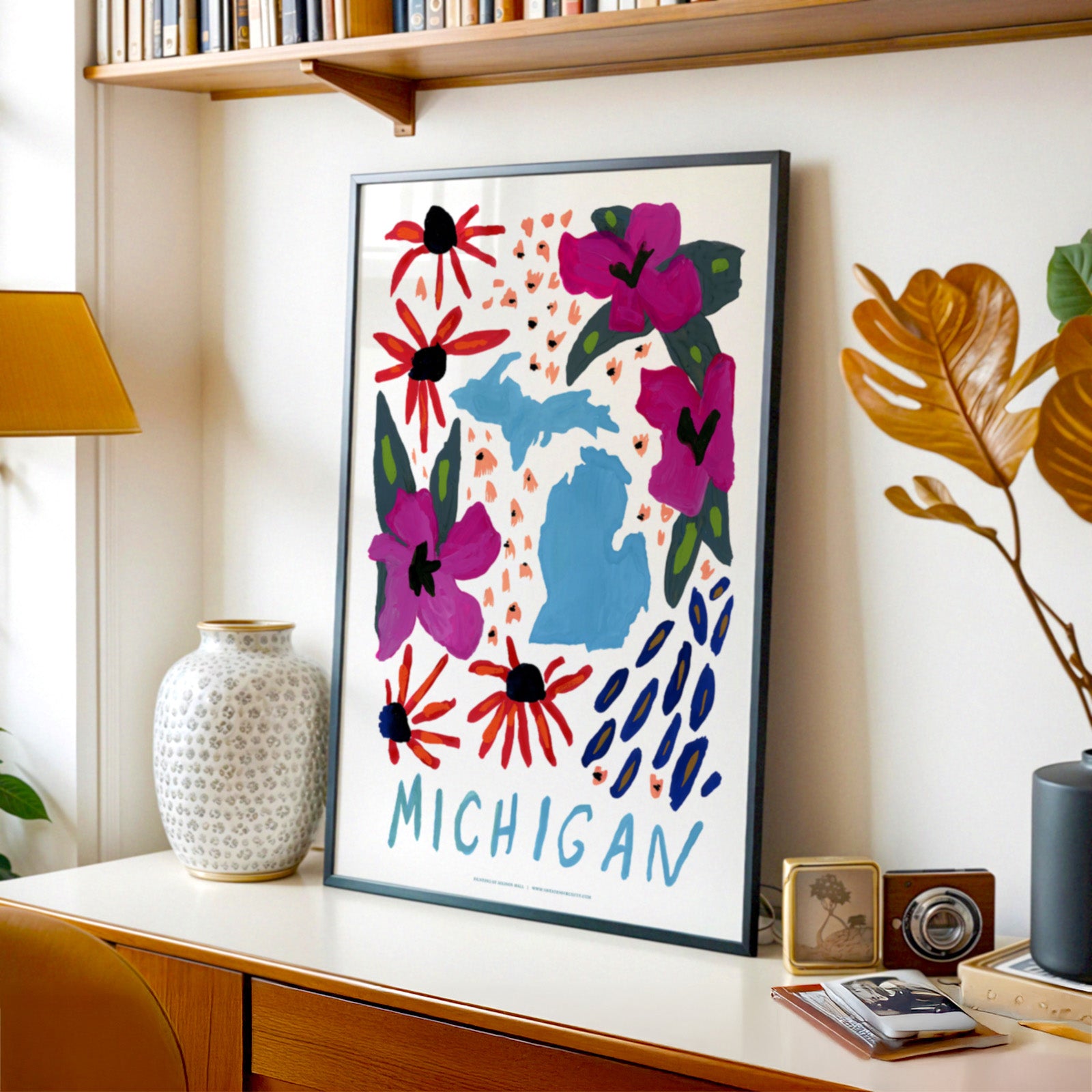 Michigan American Gouache Print