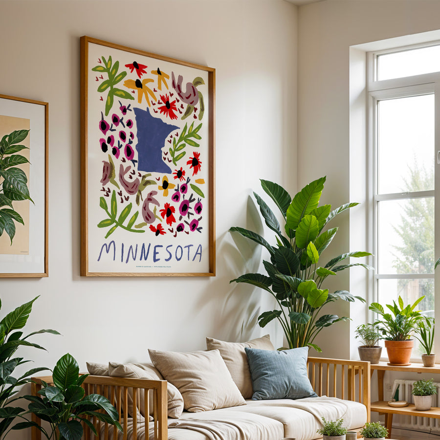 Minnesota American Gouache Print