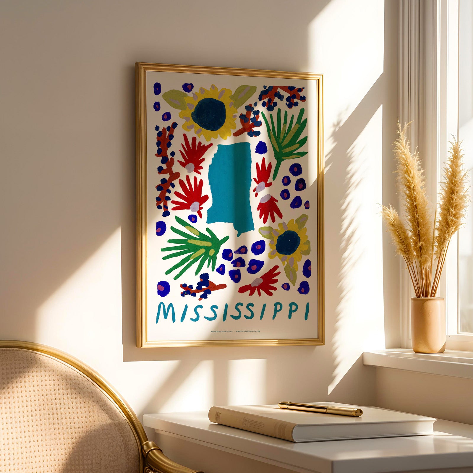 Mississippi American Gouache Print