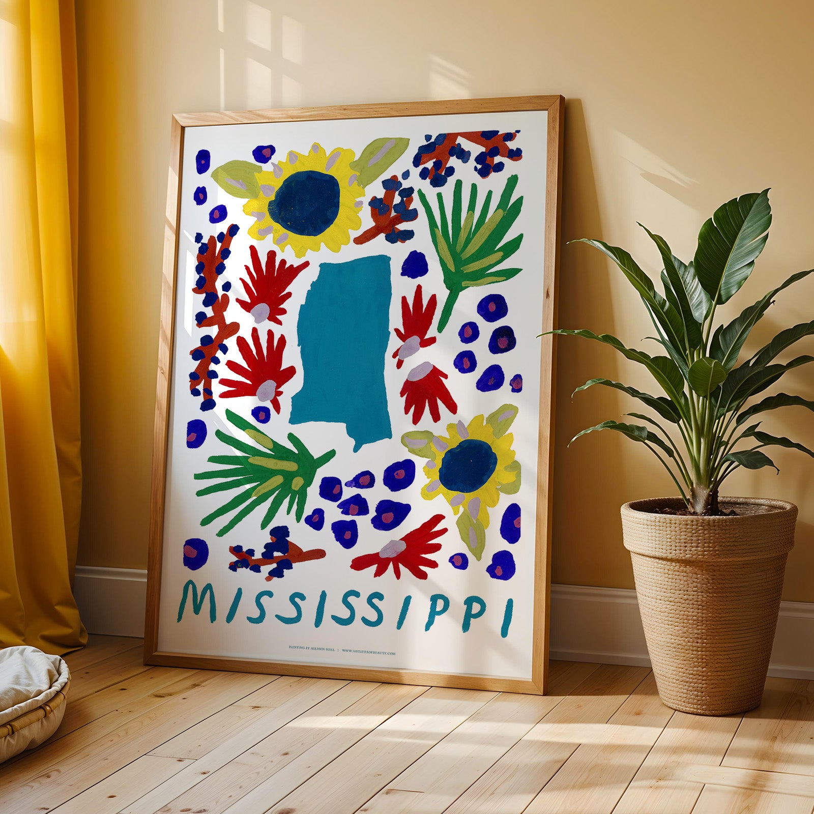Mississippi American Gouache Print