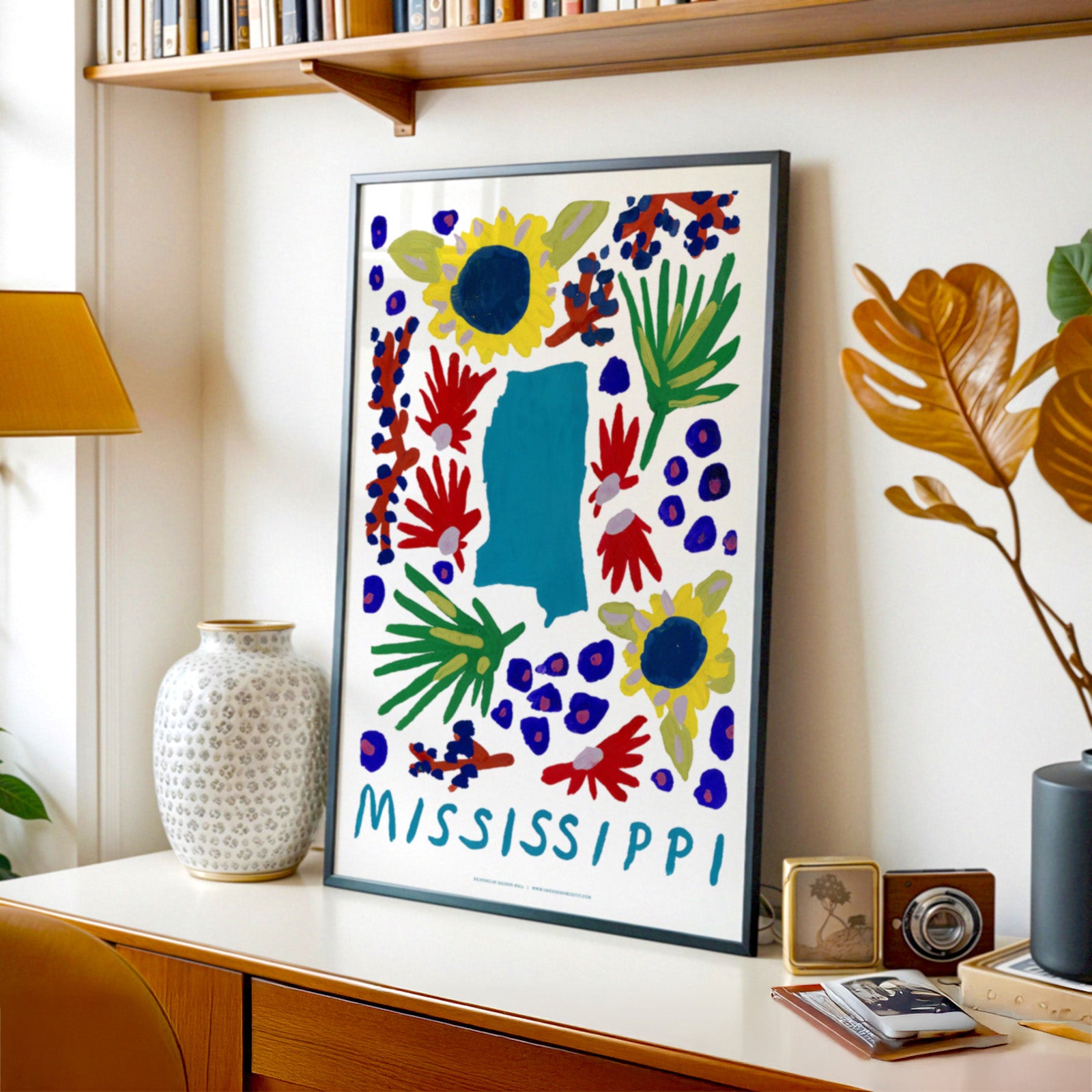 Mississippi American Gouache Print