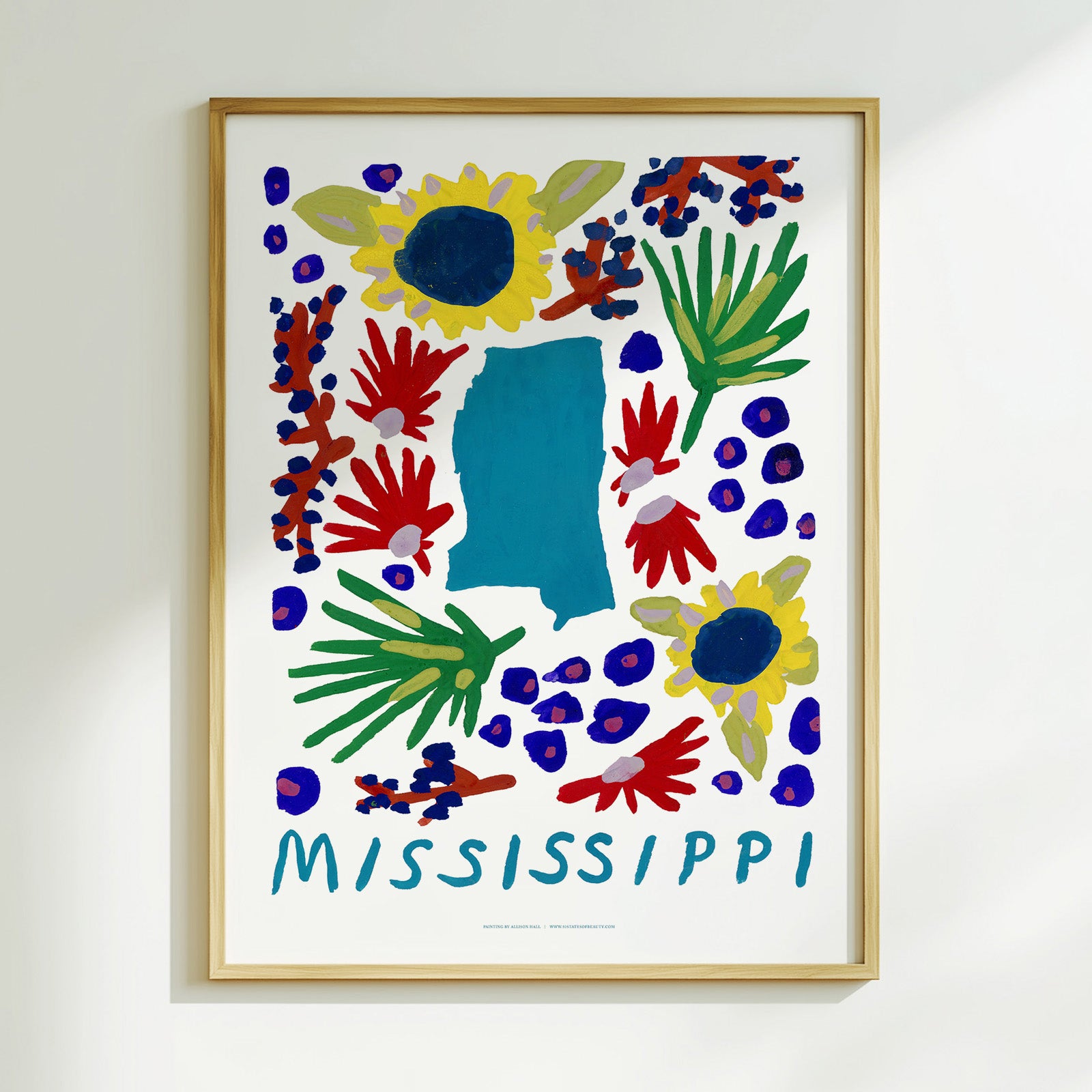 Mississippi American Gouache Print