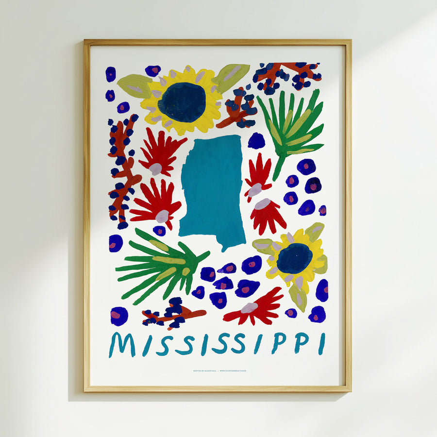 Mississippi American Gouache Print