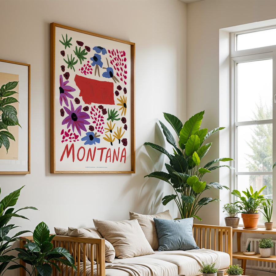 Montana American Gouache Print