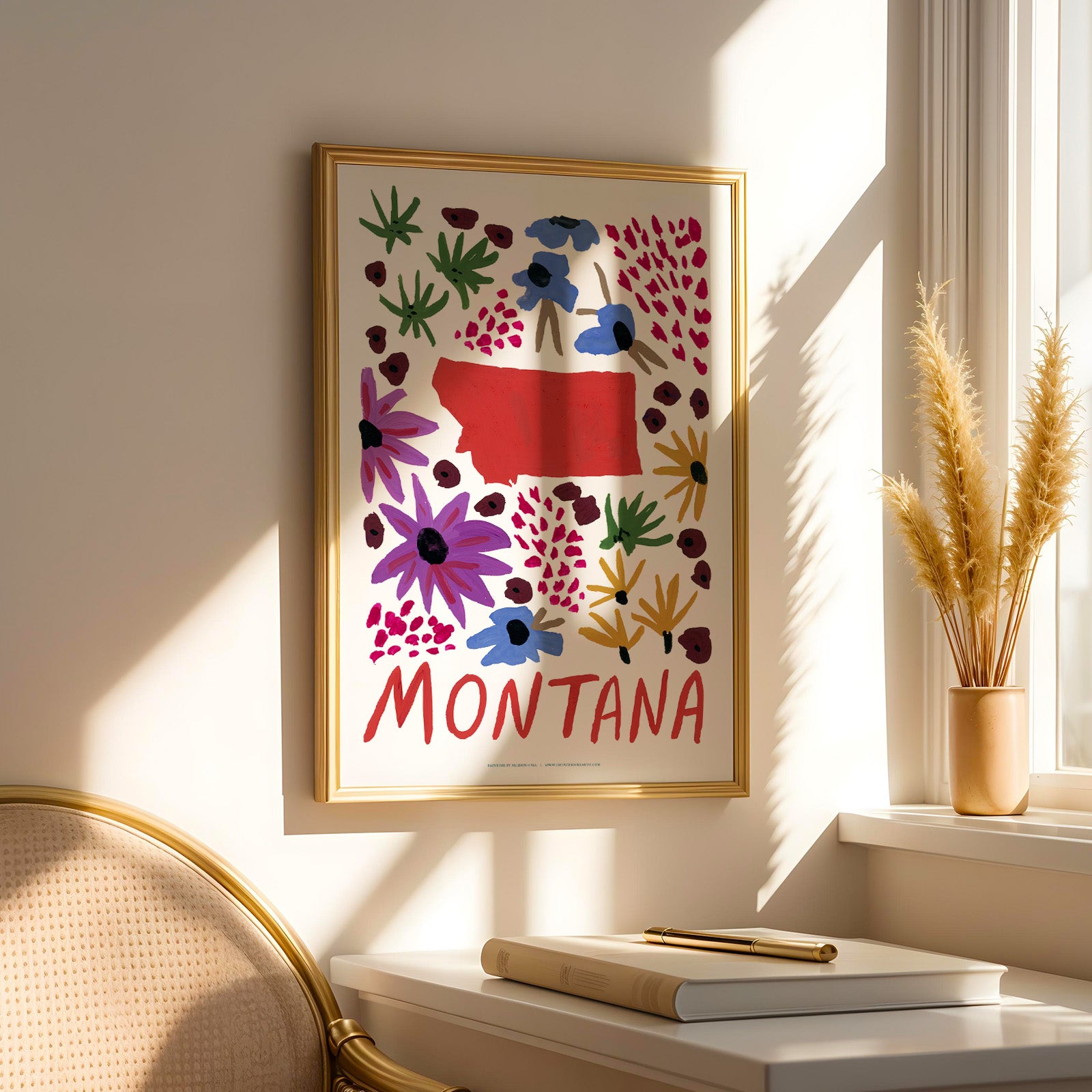Montana American Gouache Print