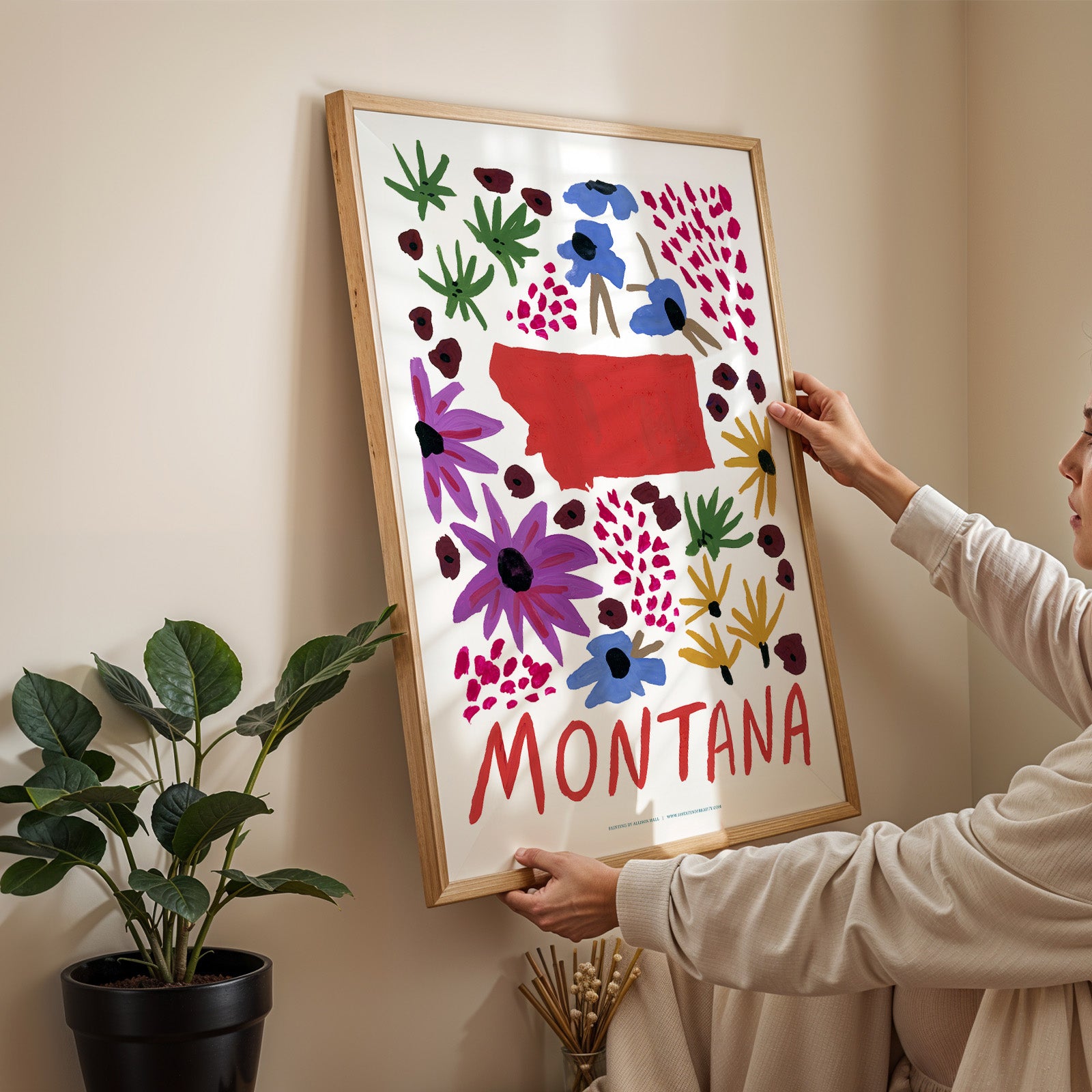 Montana American Gouache Print