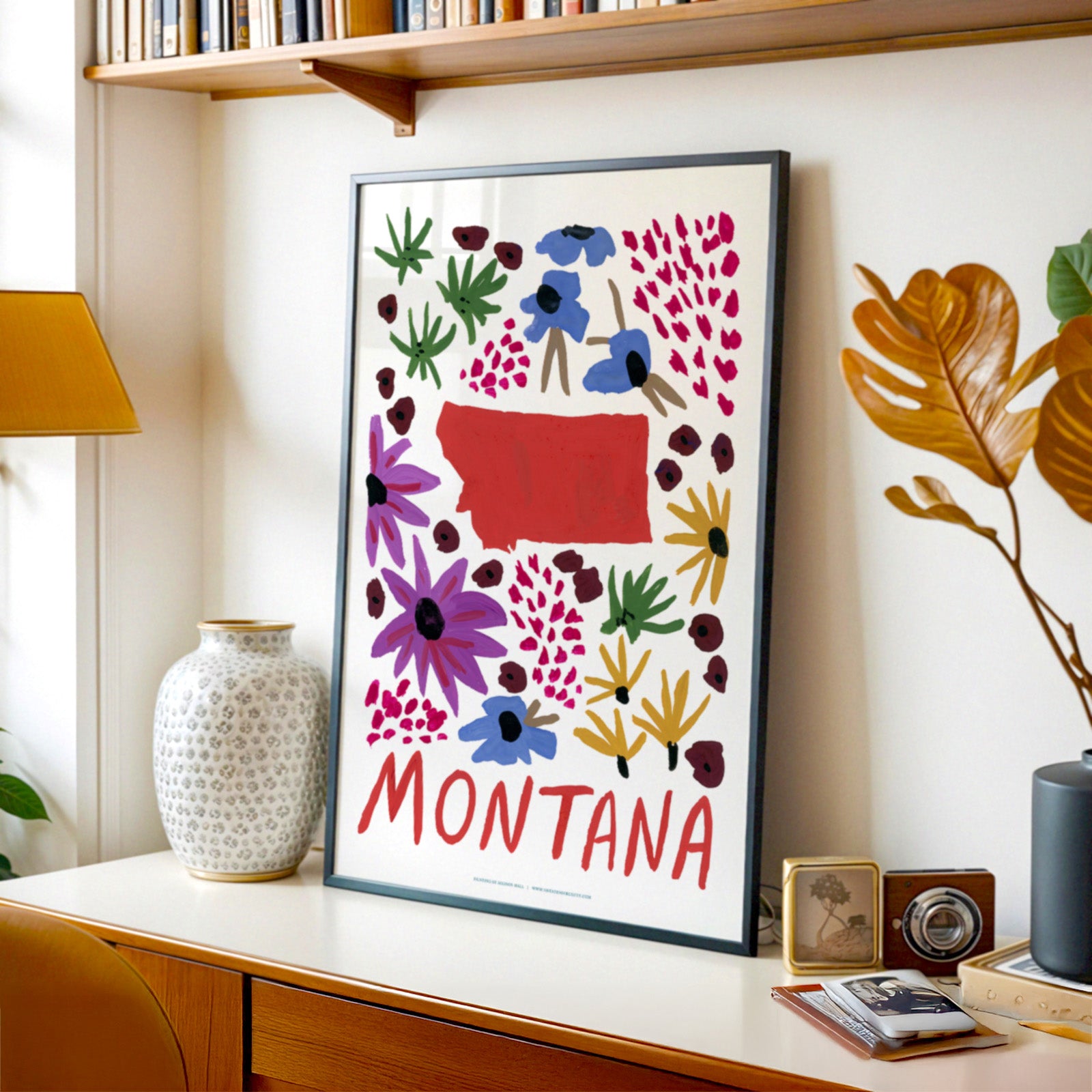 Montana American Gouache Print