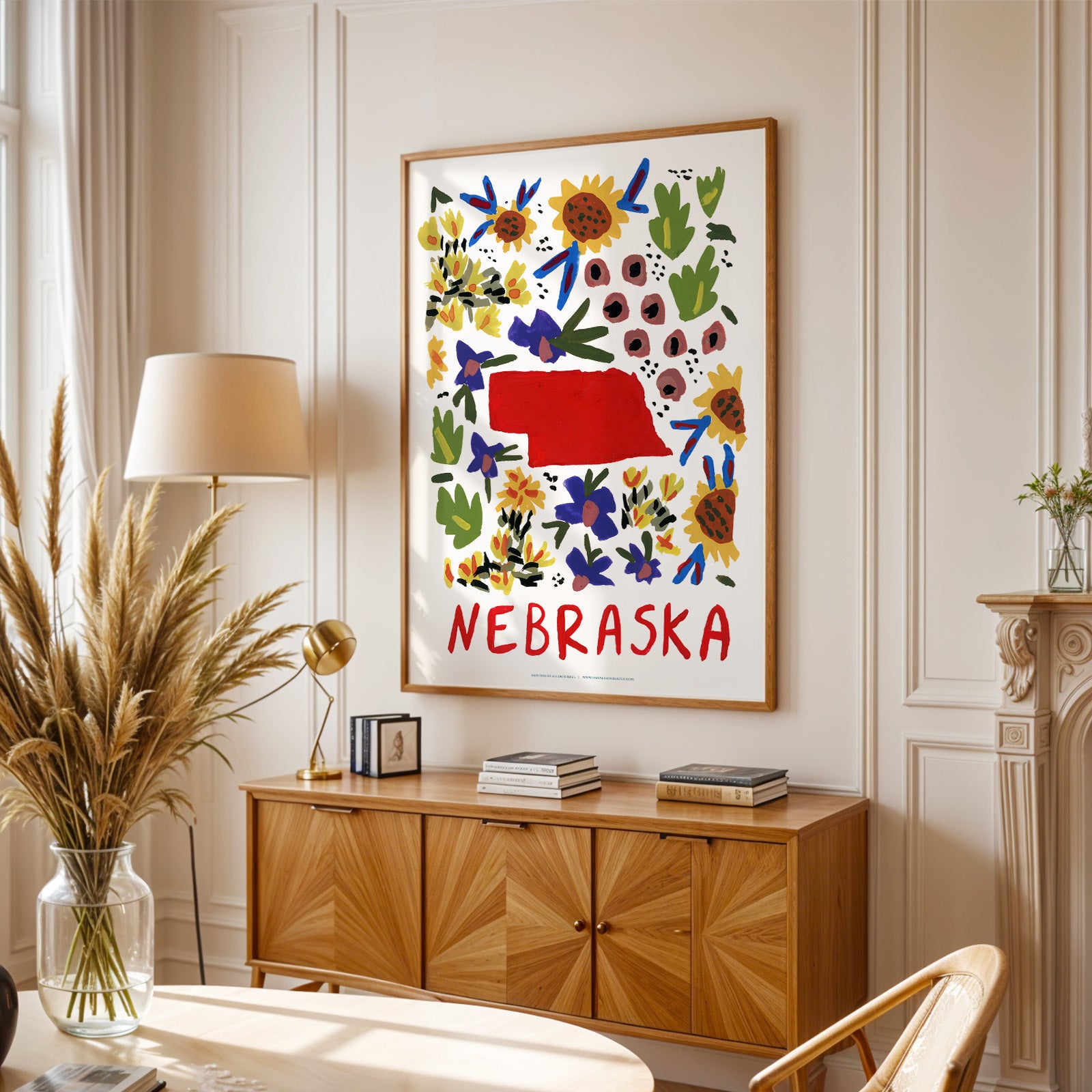 Nebraska American Gouache Print