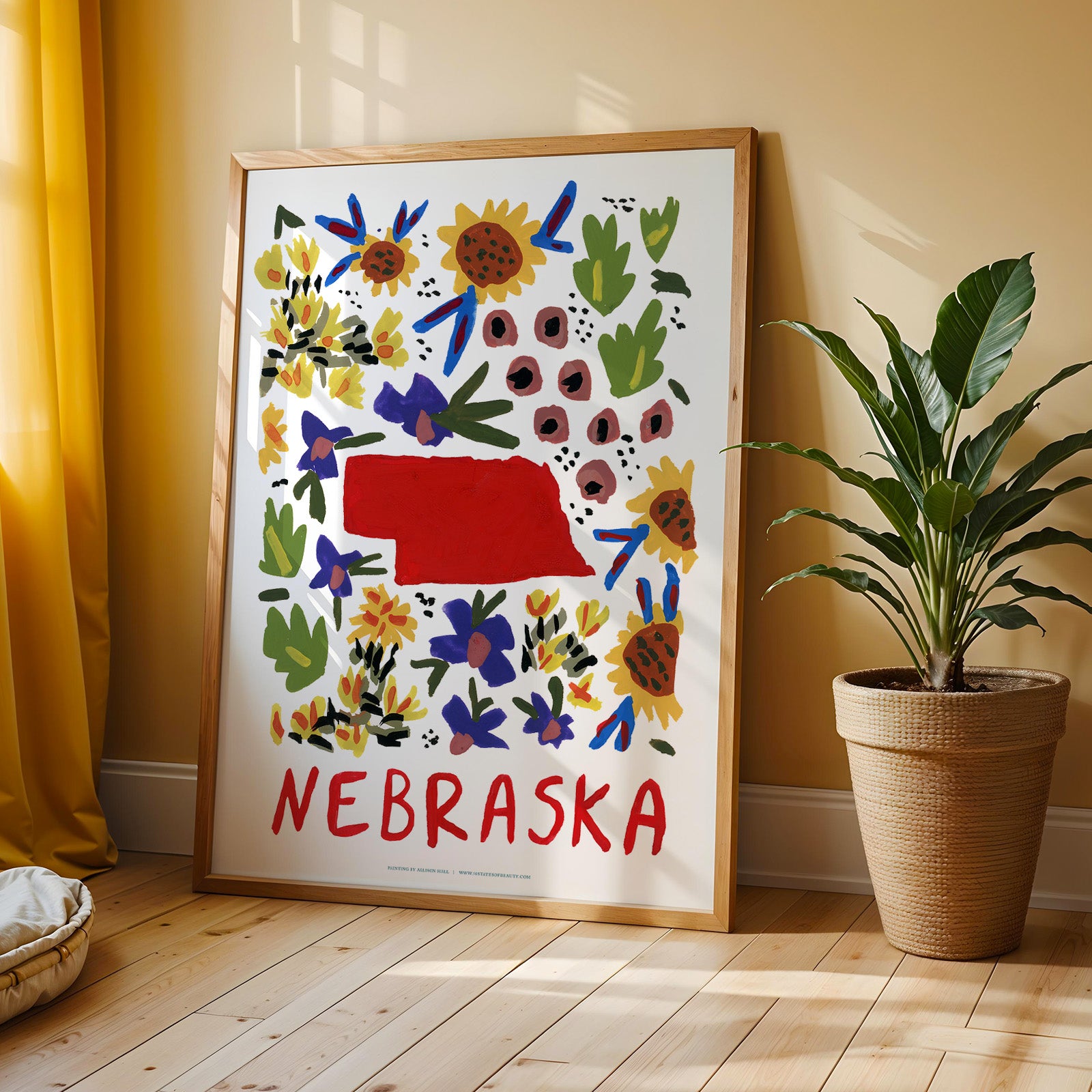 Nebraska American Gouache Print