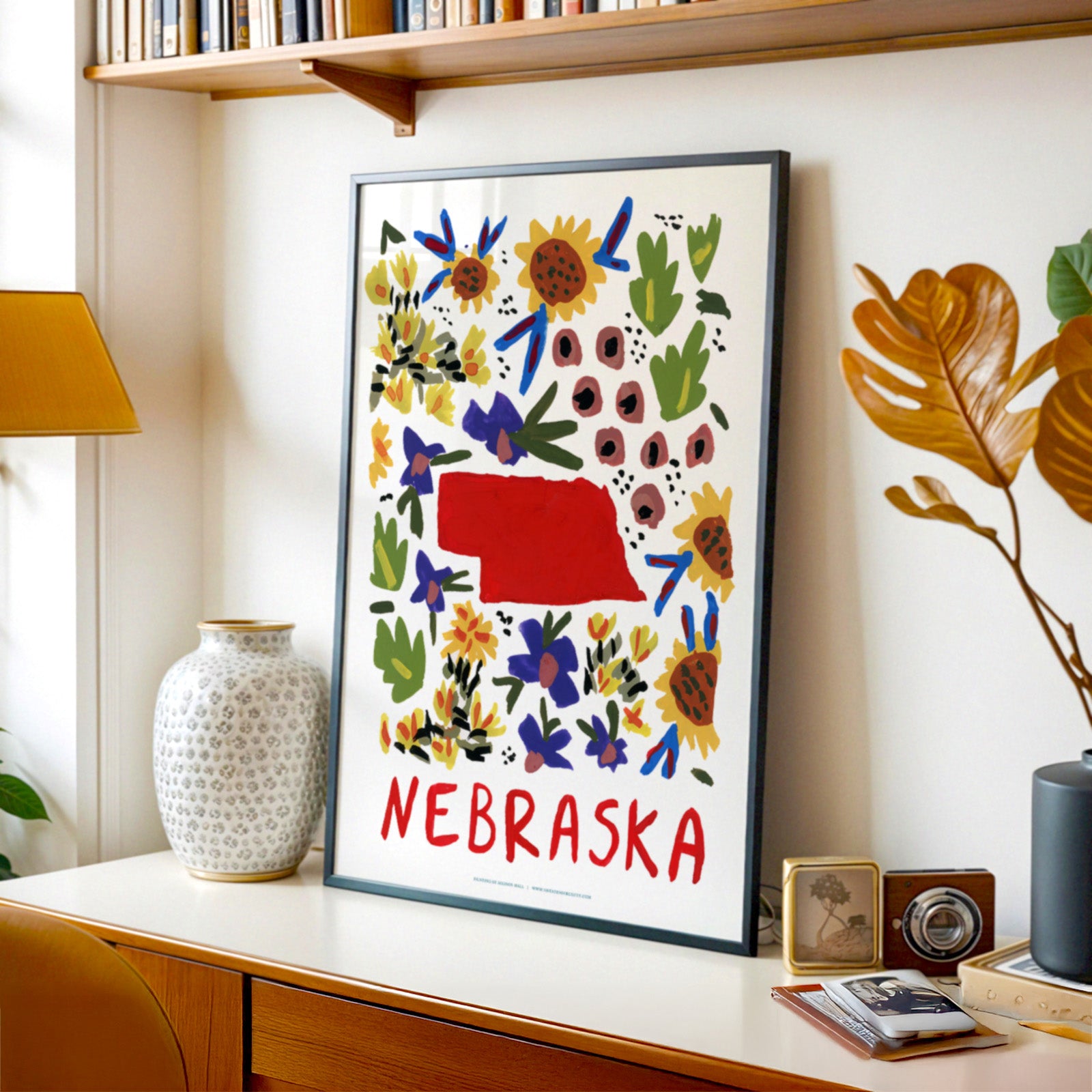 Nebraska American Gouache Print