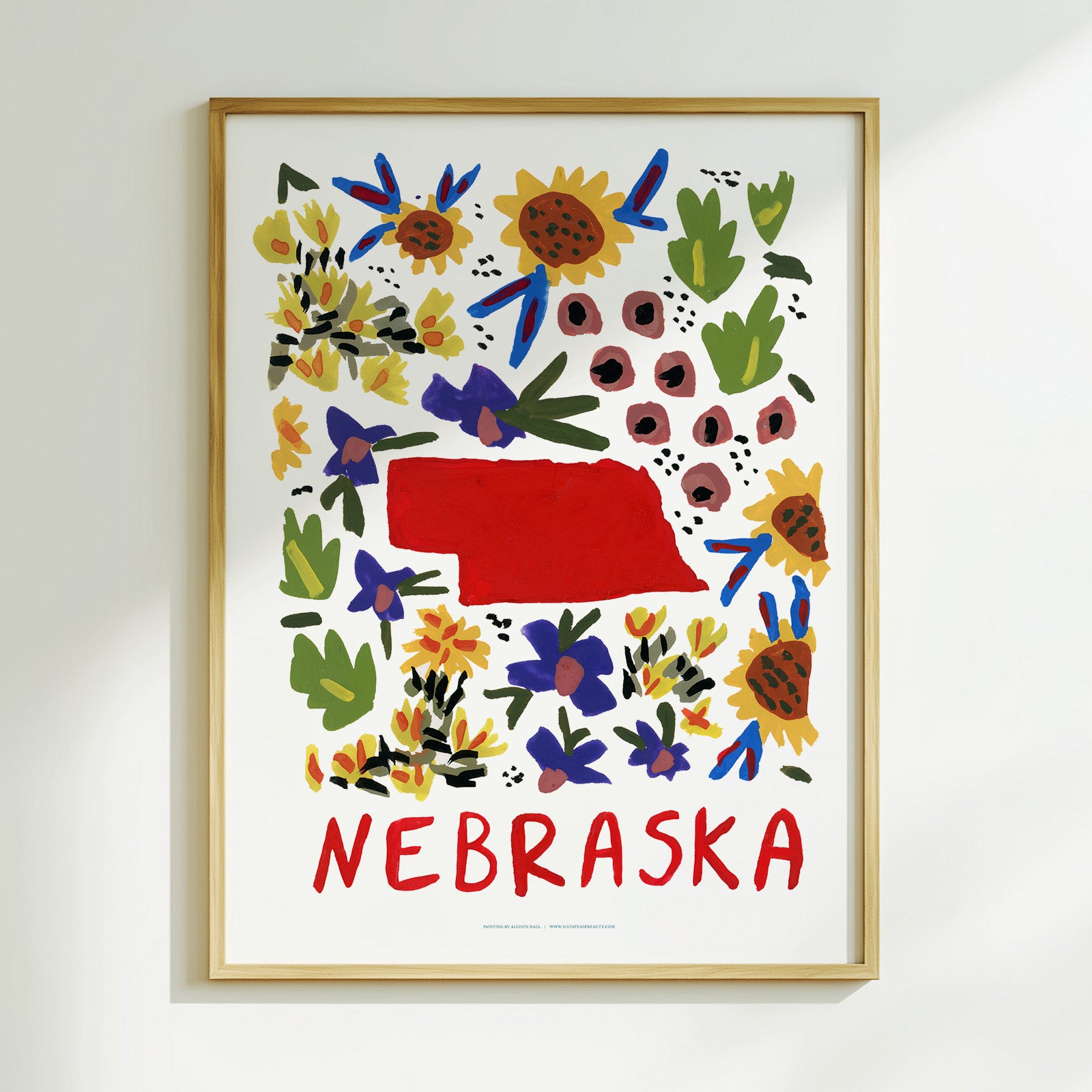 Nebraska American Gouache Print