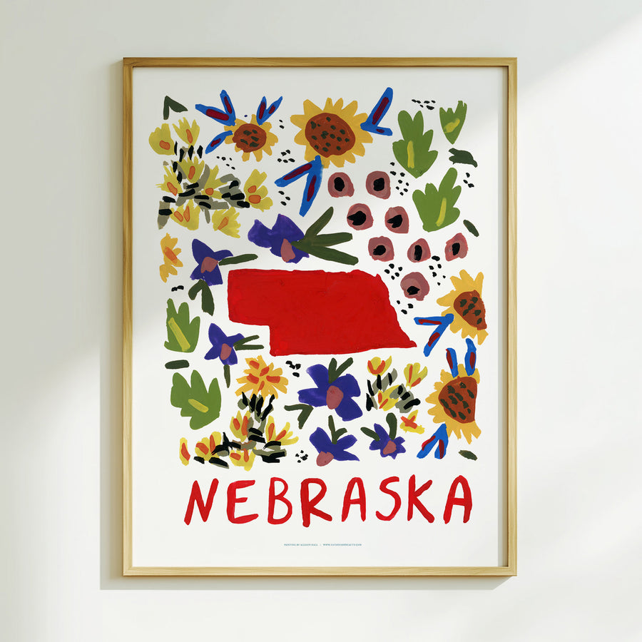 Nebraska American Gouache Print
