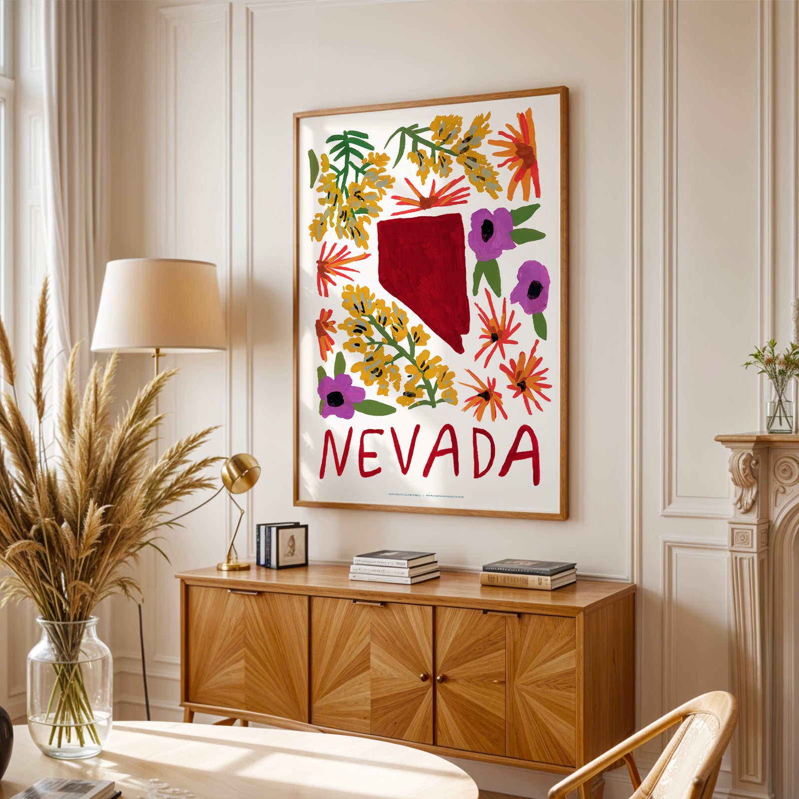 Nevada American Gouache Print