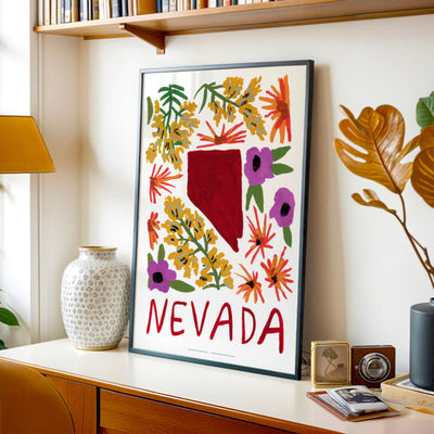 Nevada American Gouache Print