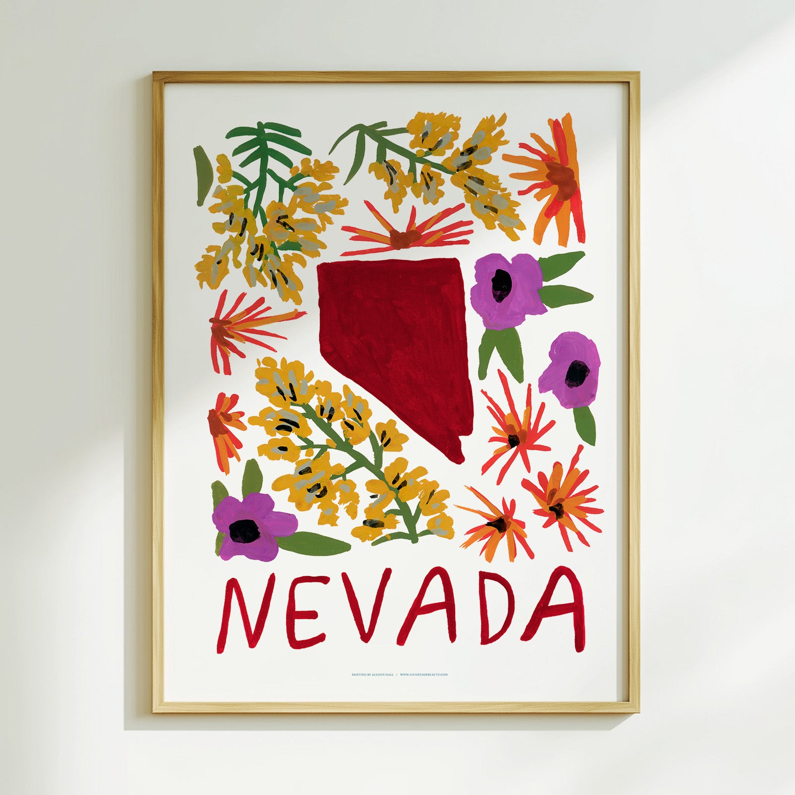 Nevada American Gouache Print