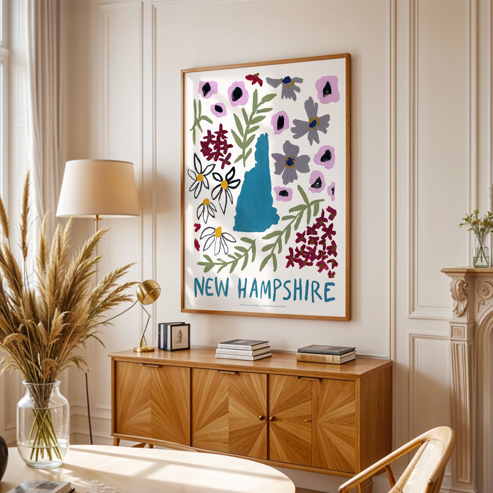 New Hampshire American Gouache Print