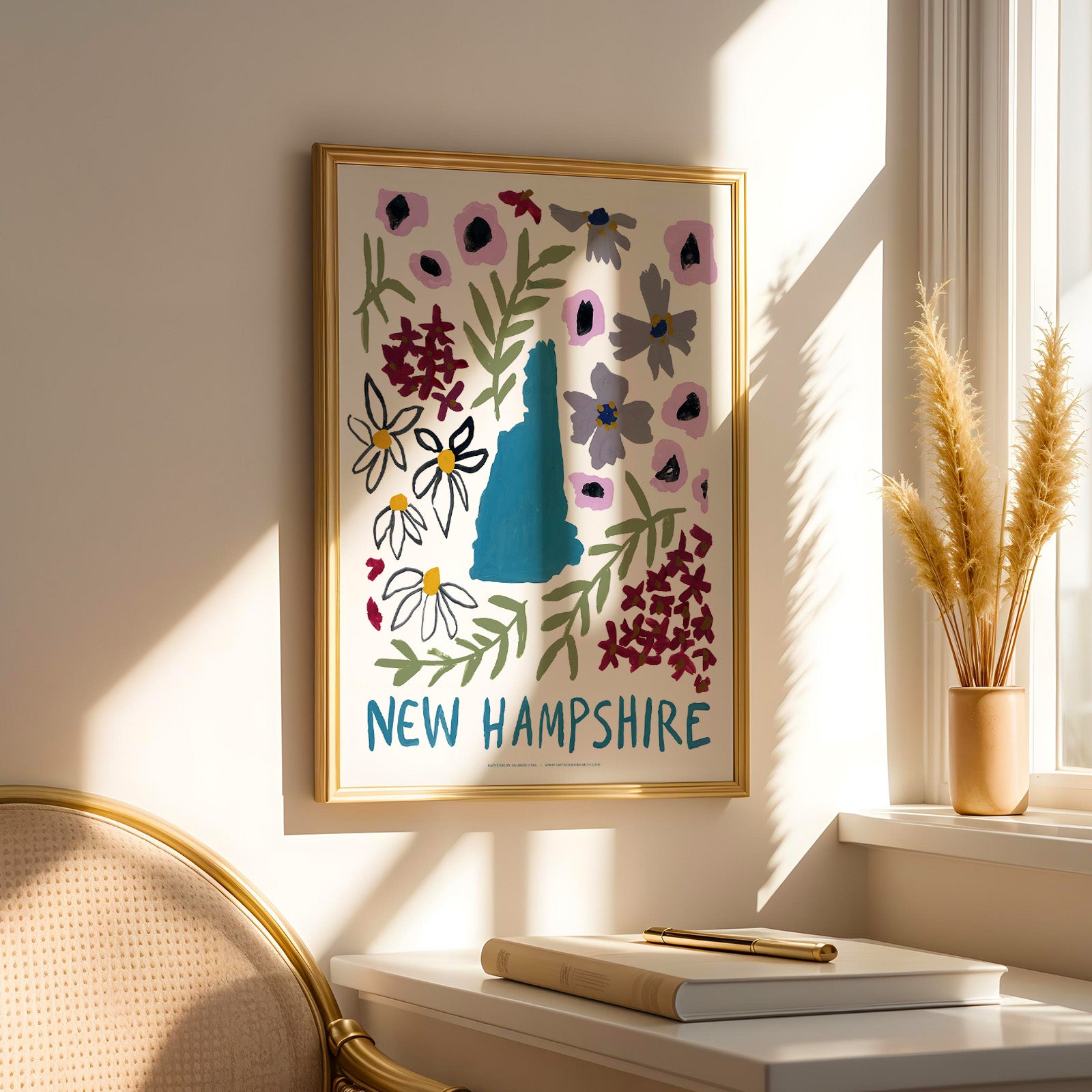 New Hampshire American Gouache Print