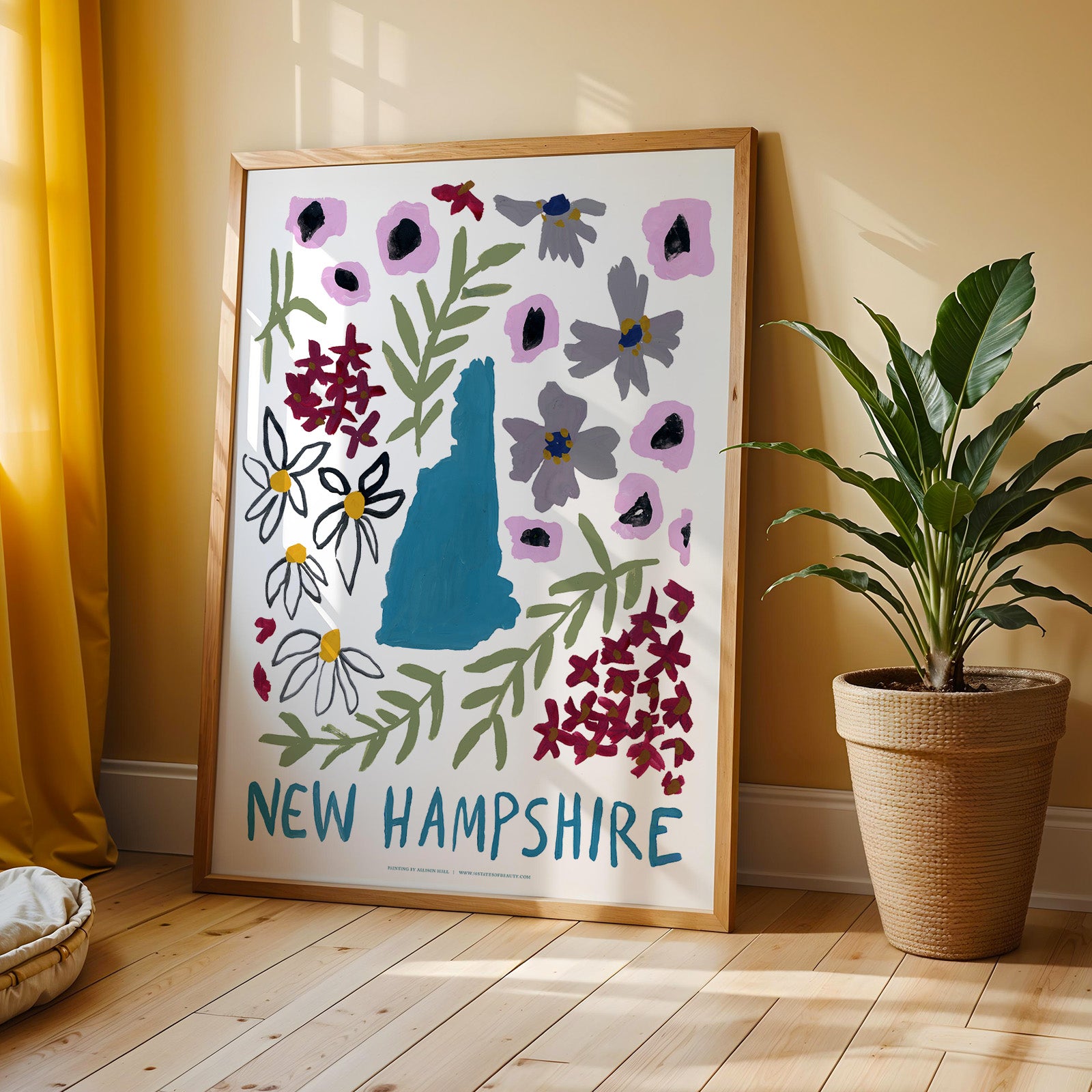 New Hampshire American Gouache Print