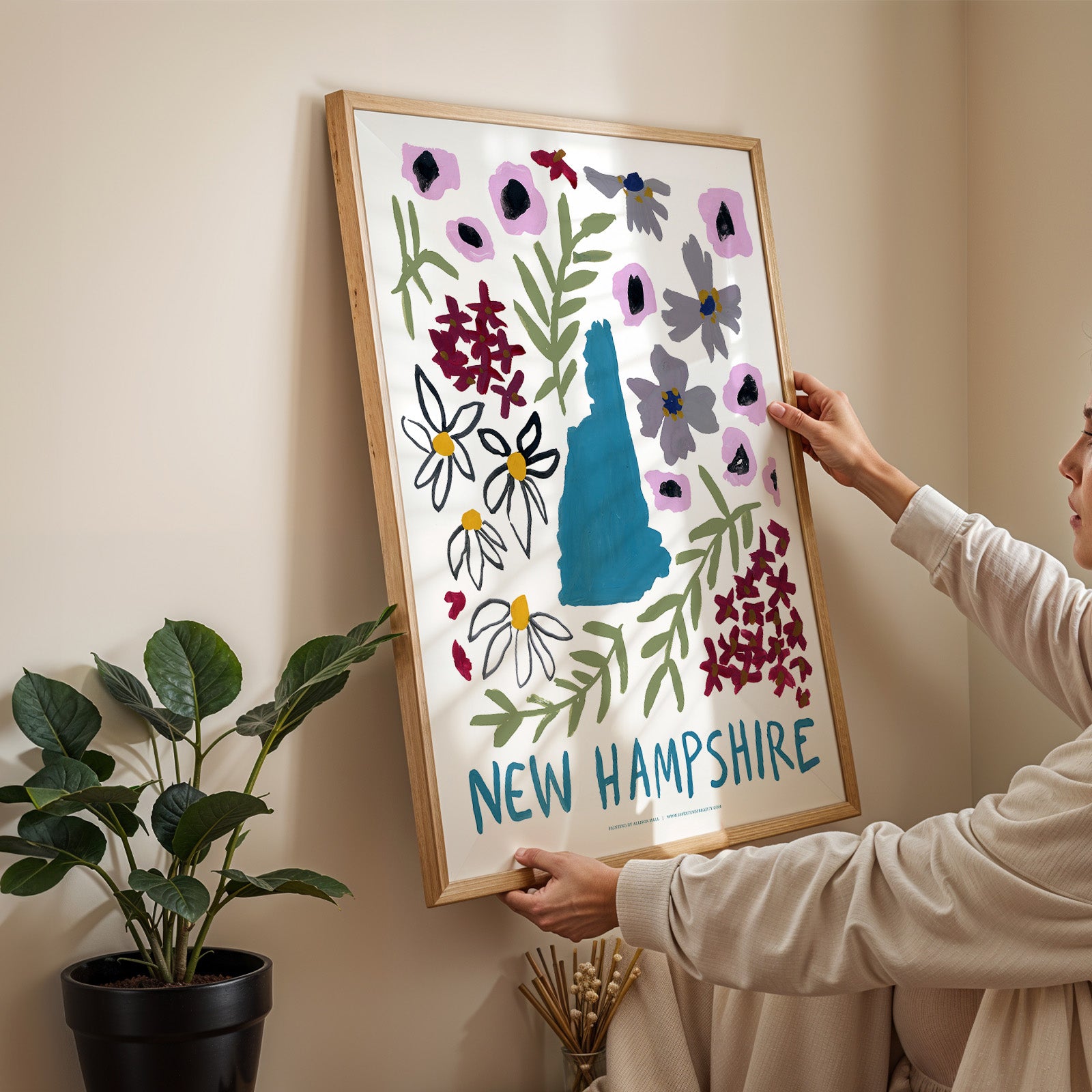 New Hampshire American Gouache Print