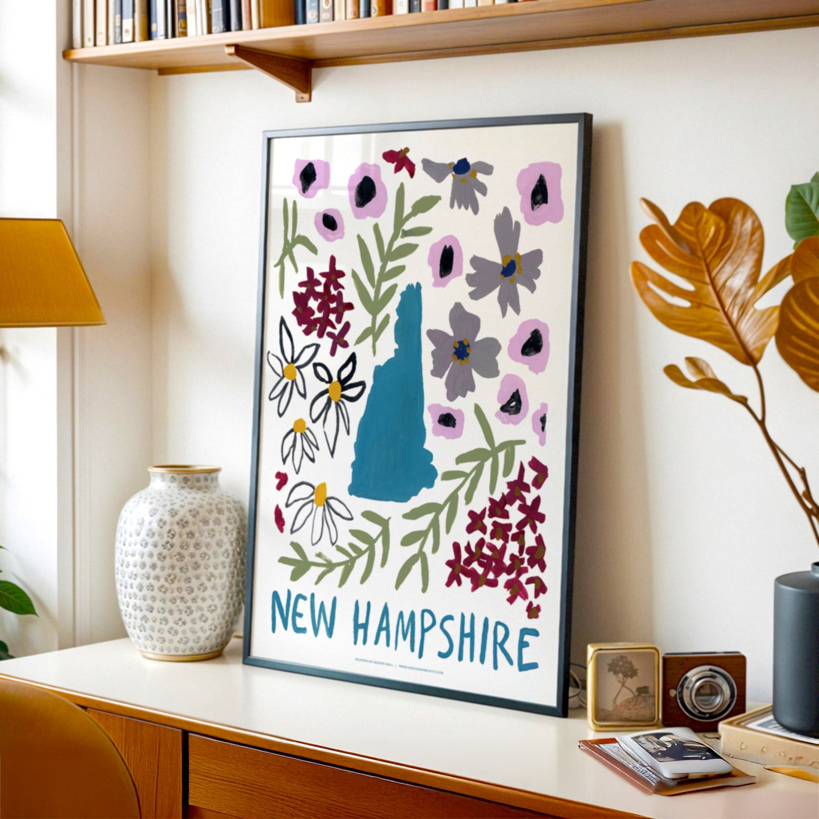 New Hampshire American Gouache Print