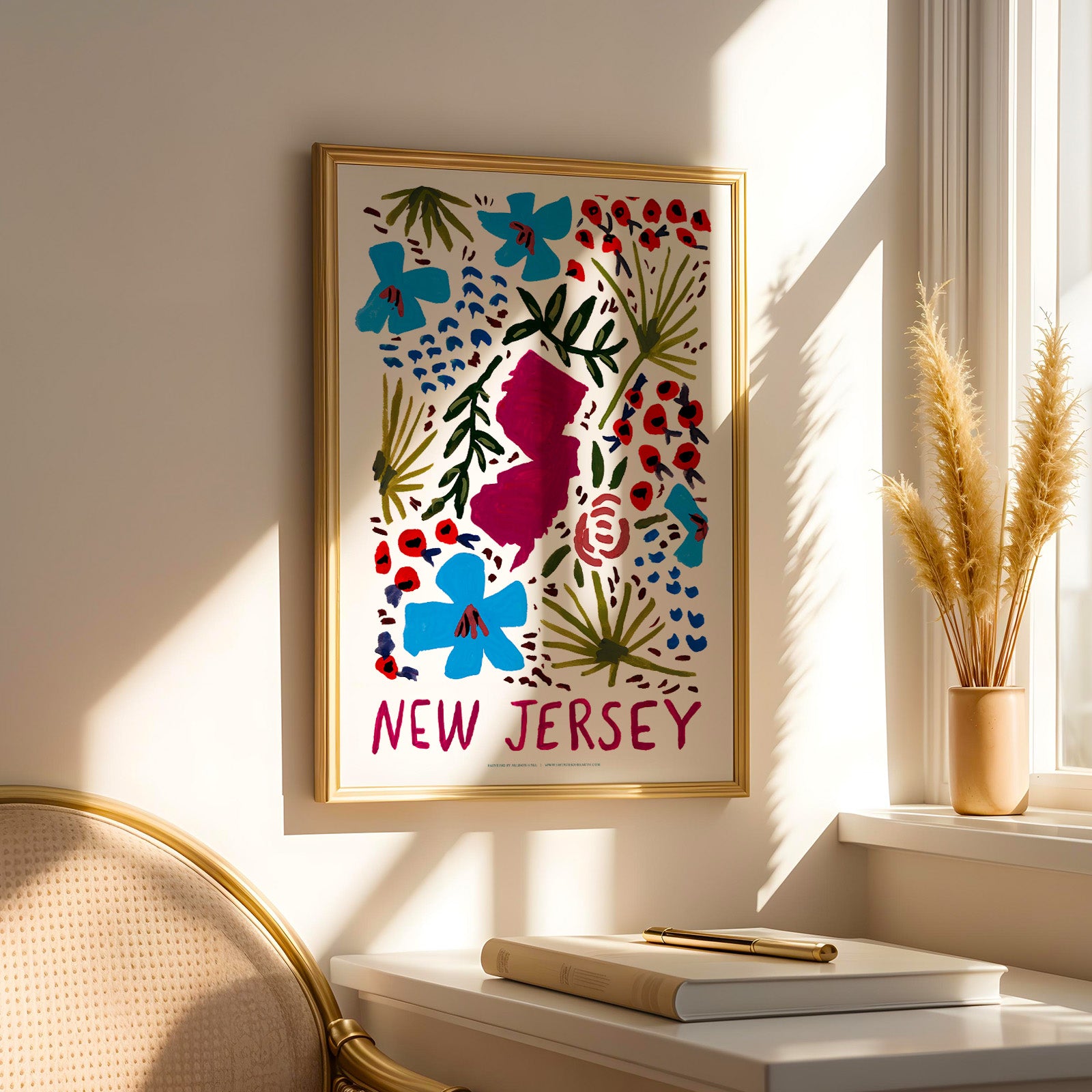 New Jersey American Gouache Print