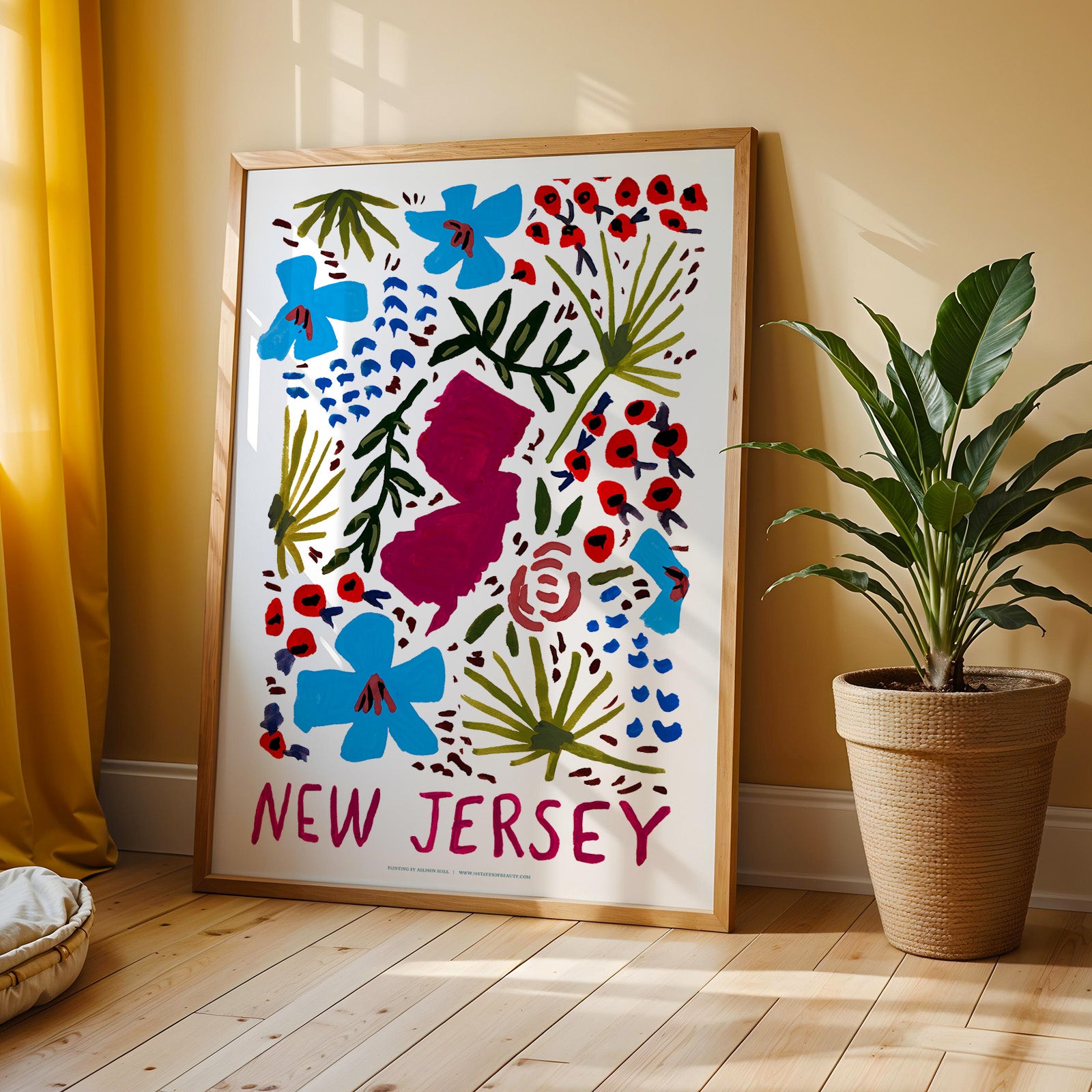 New Jersey American Gouache Print