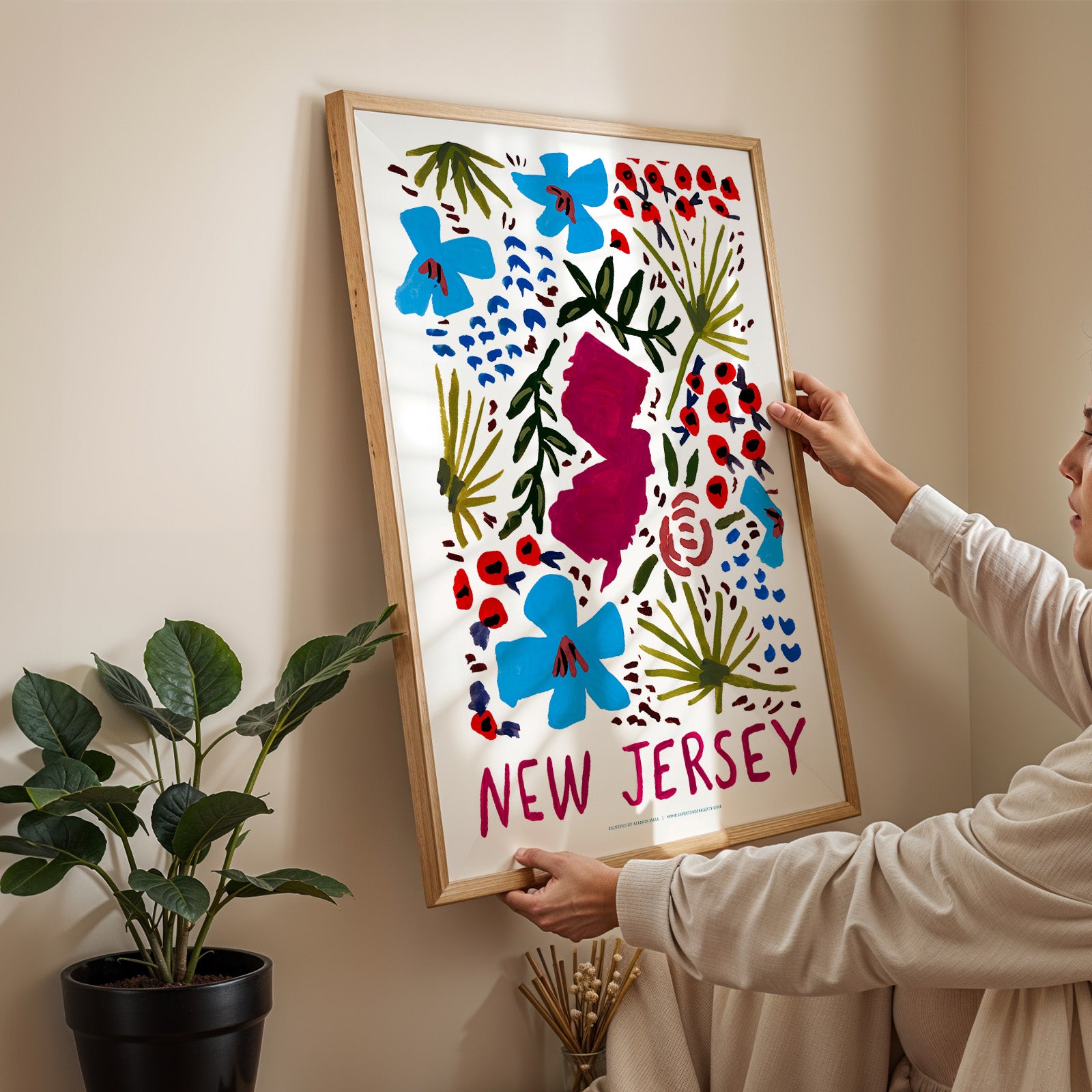 New Jersey American Gouache Print