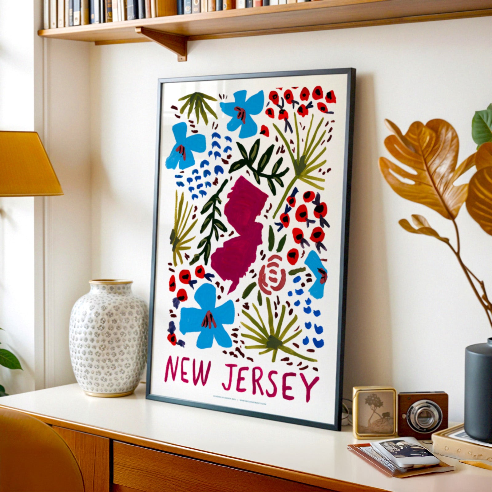 New Jersey American Gouache Print