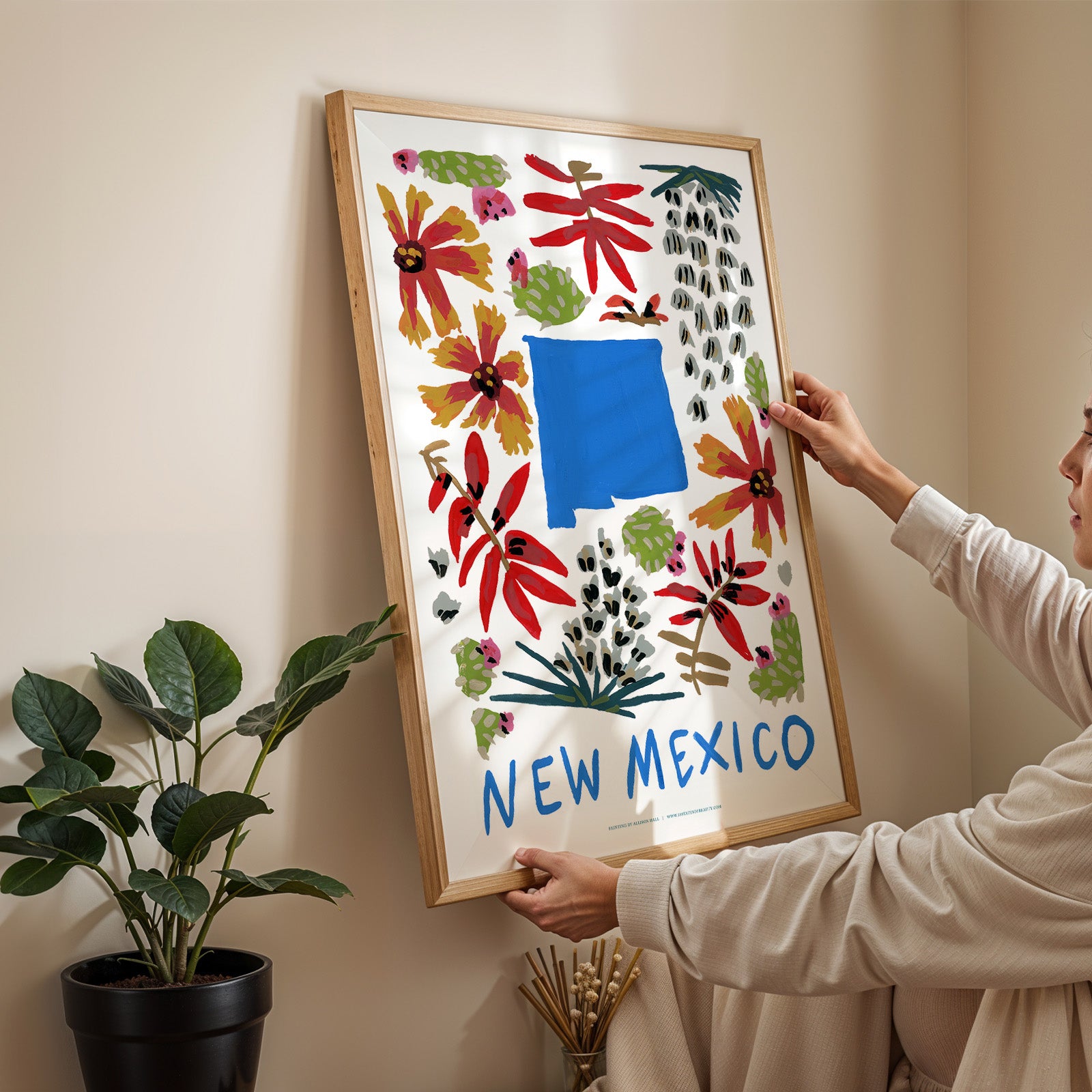 New Mexico American Gouache Print