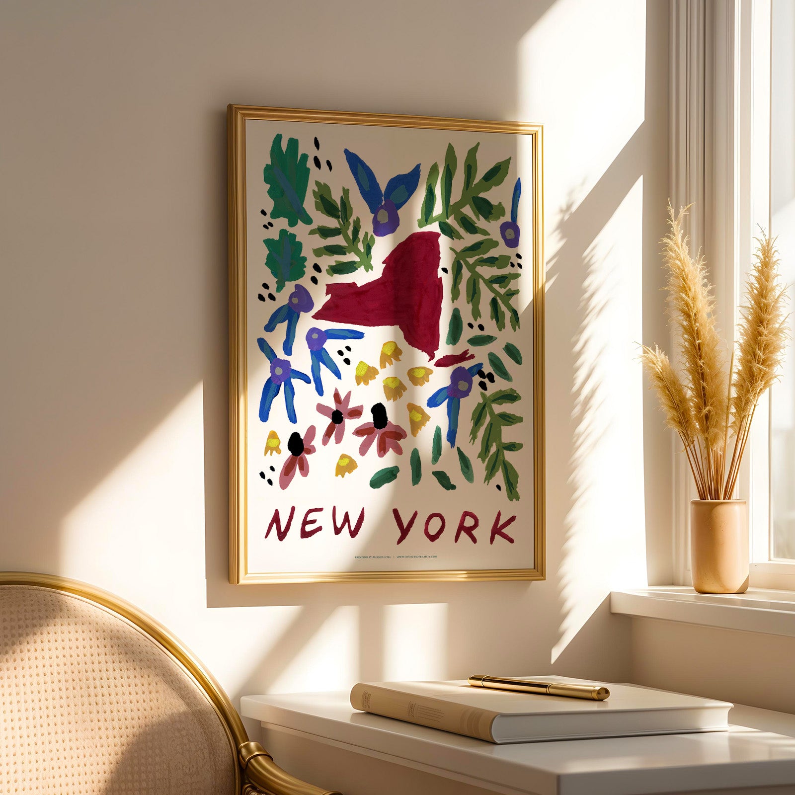 New York American Gouache Print