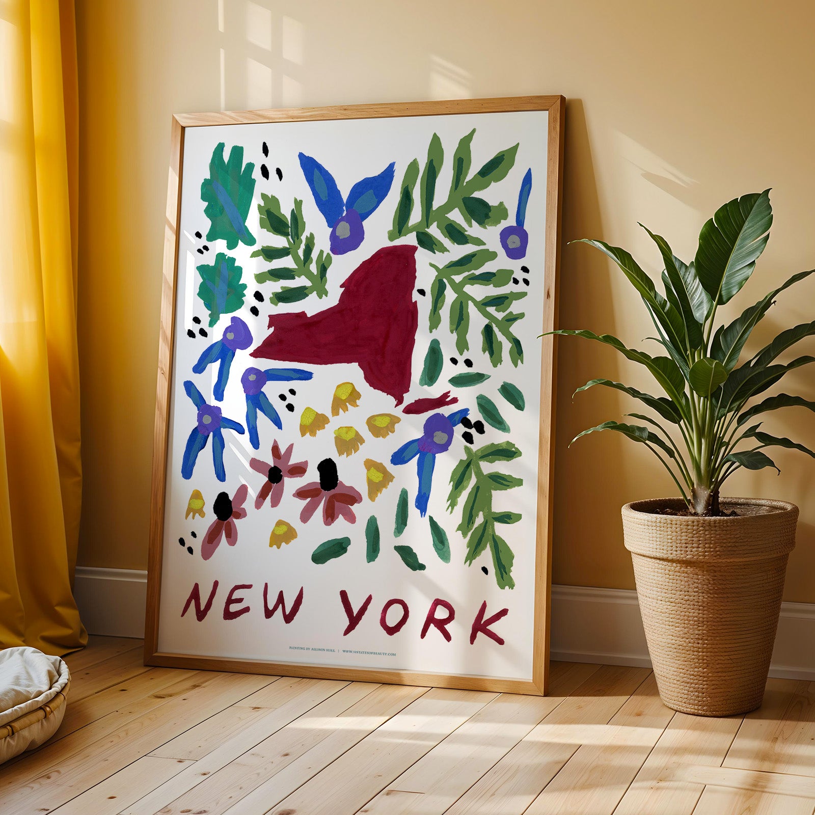 New York American Gouache Print
